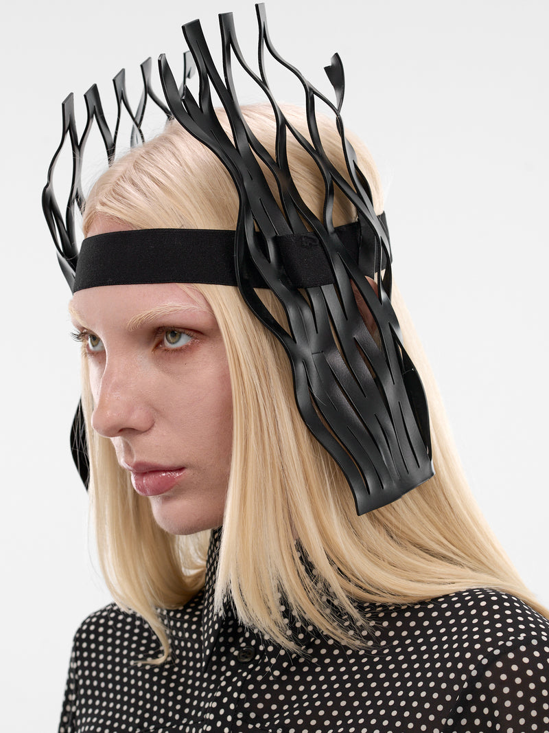 Black Abstract Line Headband Hat (1-LINE-BLACK)