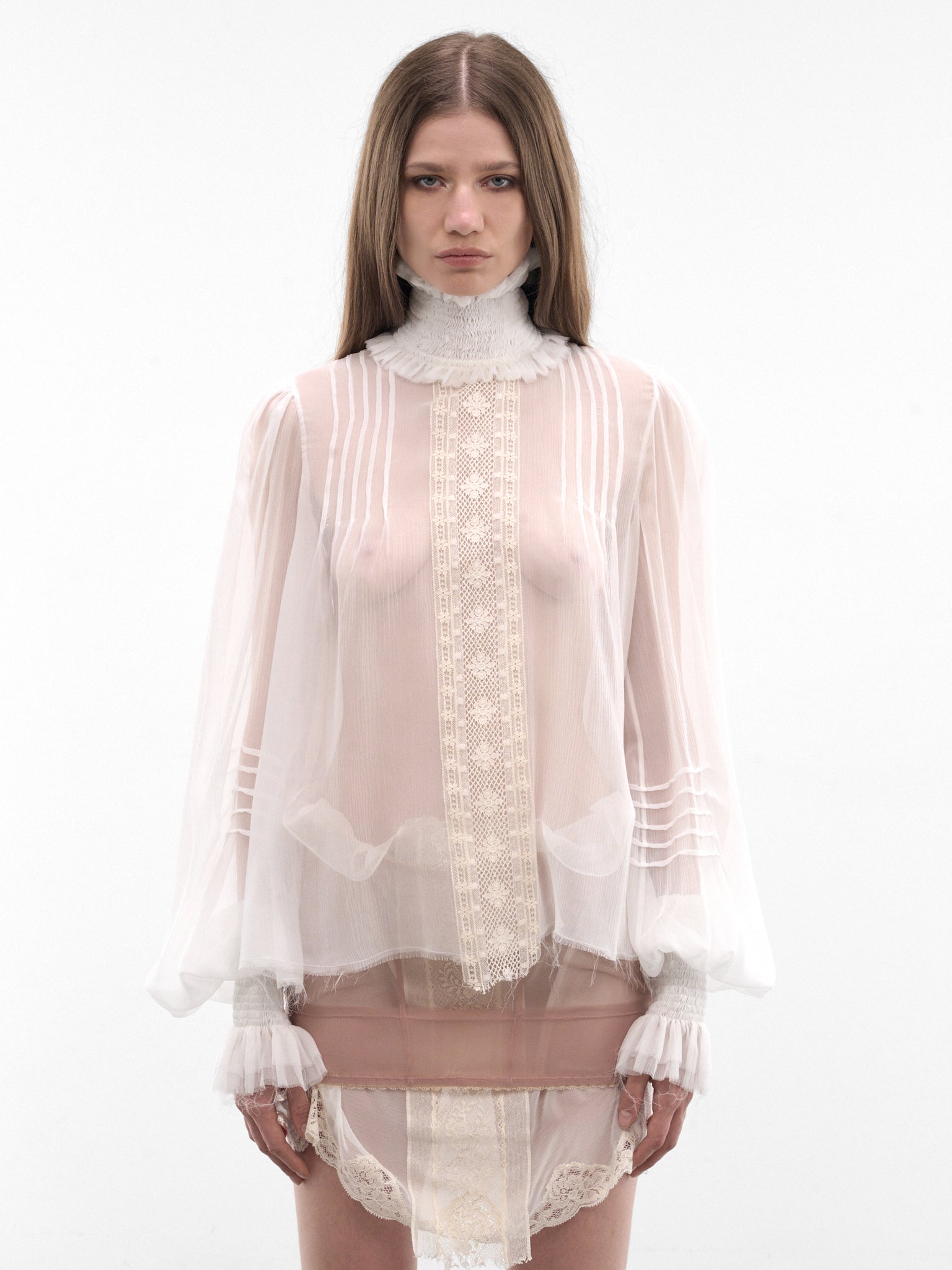 DILARA FINDIKOGLU Drama Of Exile White Blouse | H.Lorenzo - front