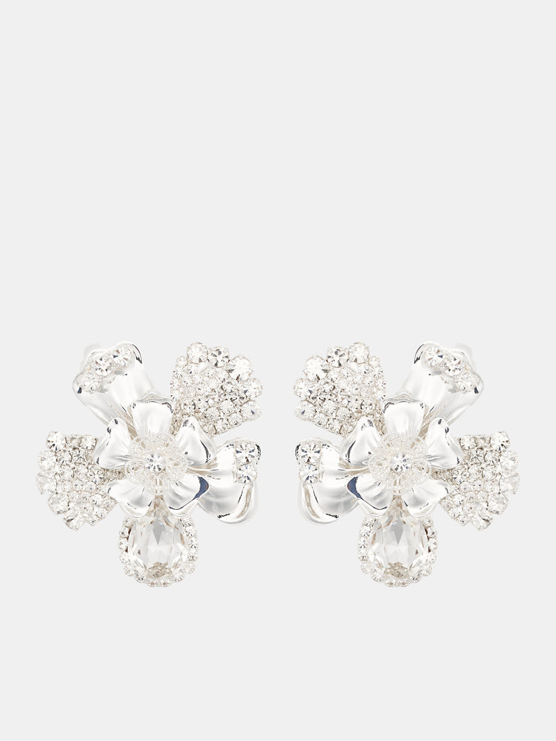 Rhinestone Brass Earrings (EARRINGS-02-BRASS-CRYSTAL)