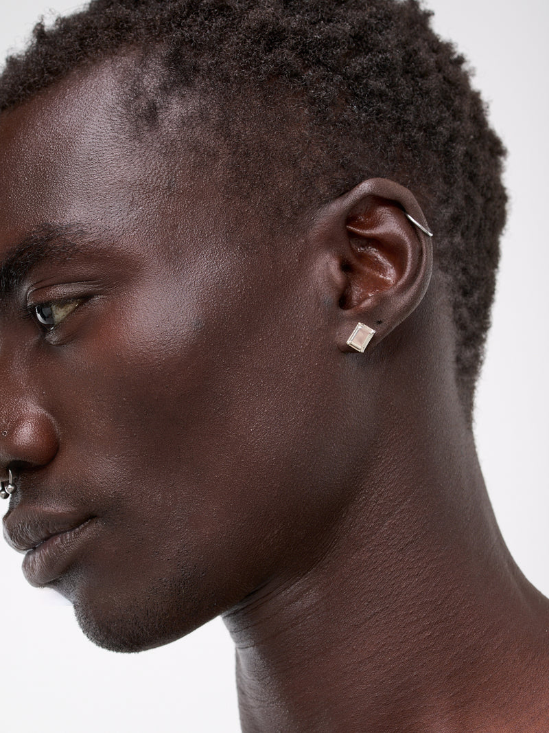 Silver Stone Box Stud (MA226864-SS-SILVER-STONE-BOX)