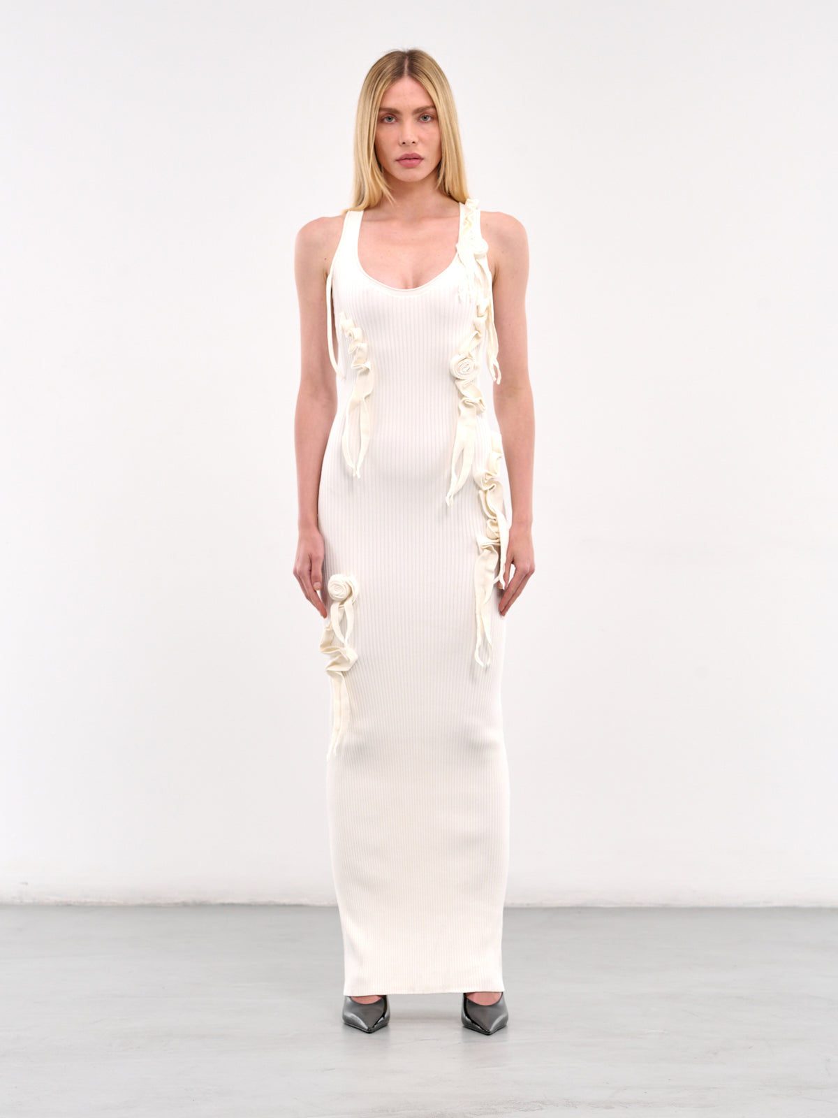 Rose Appliqué Maxi Dress (COPML144Y3011-WHITE)