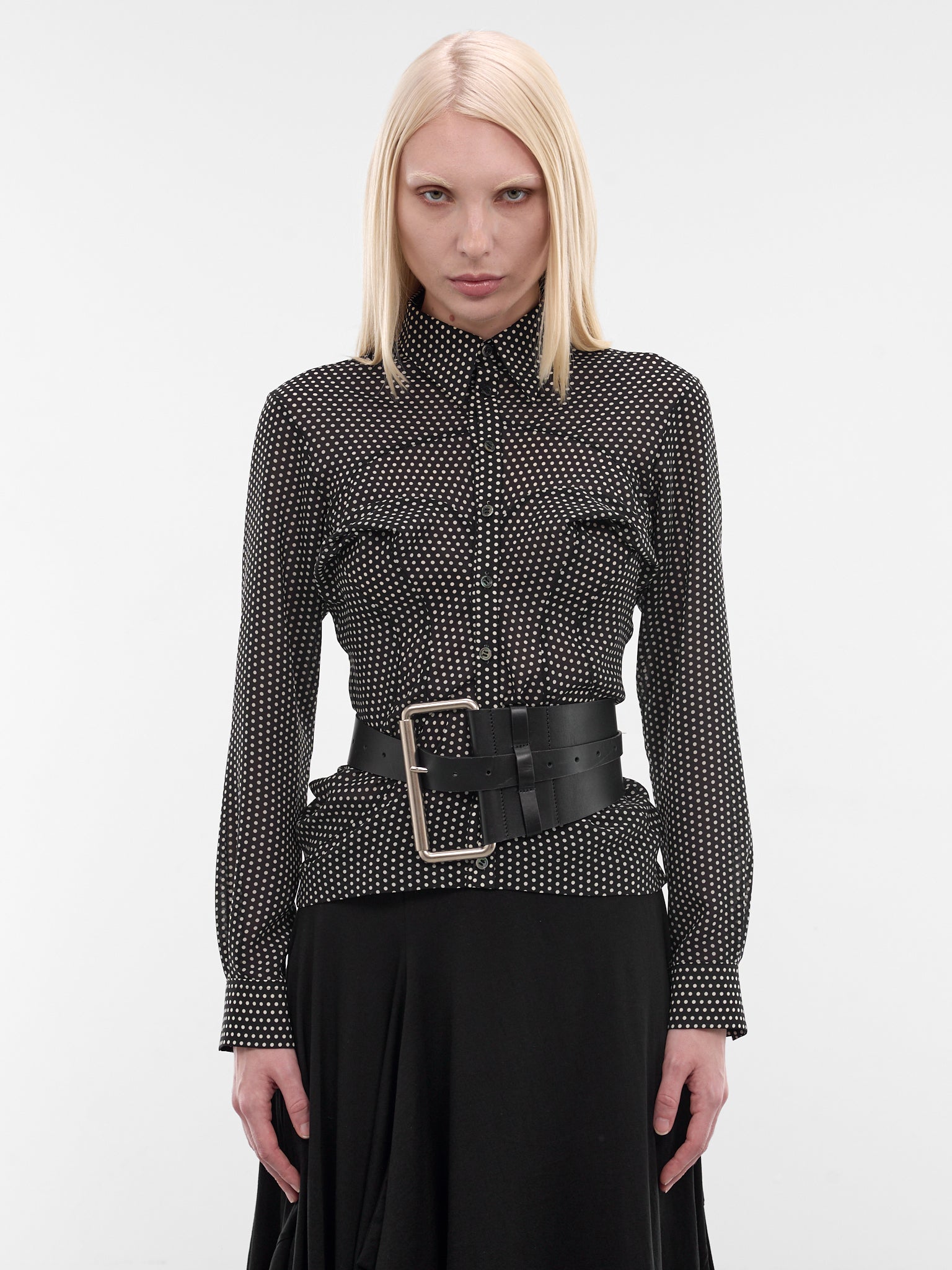 Black Leather Equestrian Belt (VAQ11K302-BLACK)