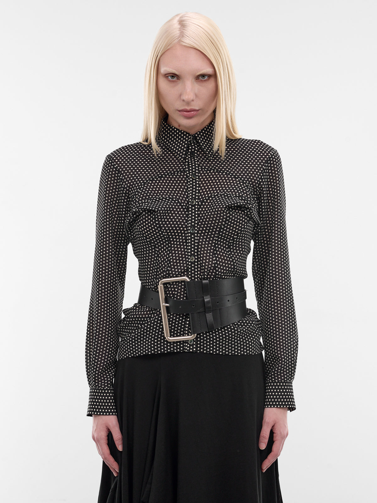 Black Leather Equestrian Belt (VAQ11K302-BLACK)