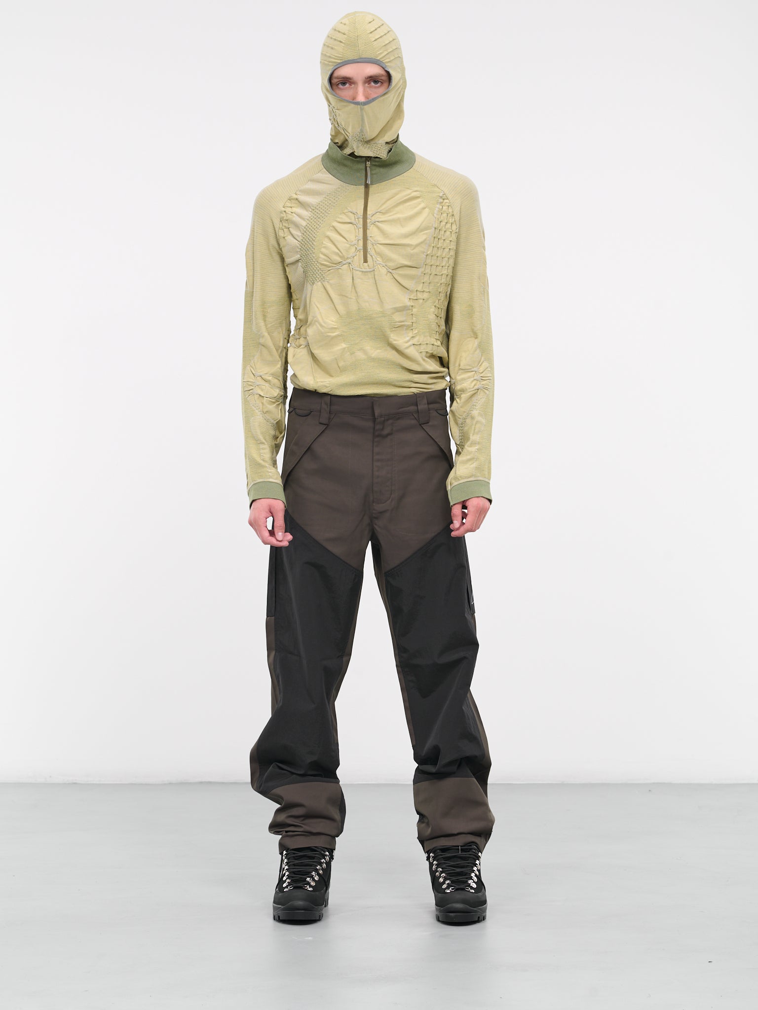 Half-Zip 3D Knit Sweater (029OT07-GRN0004-MILITARY-GREEN)