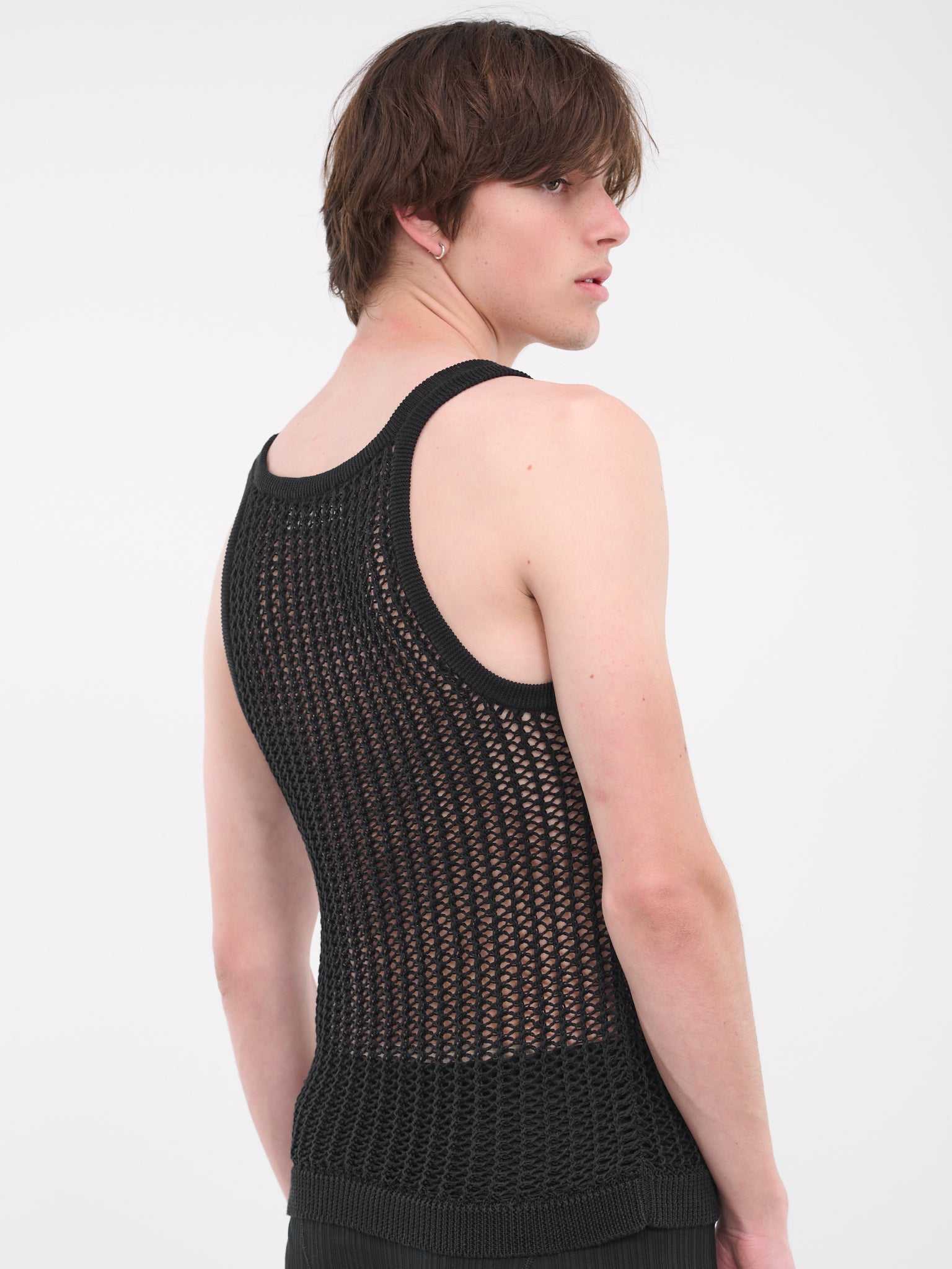 Net Knit Tank Top (0441-K956-BLACK)