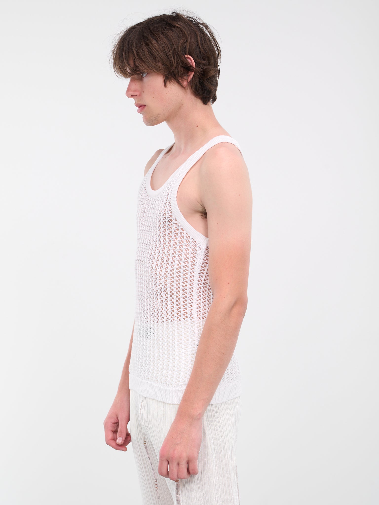 White knit tank clearance top