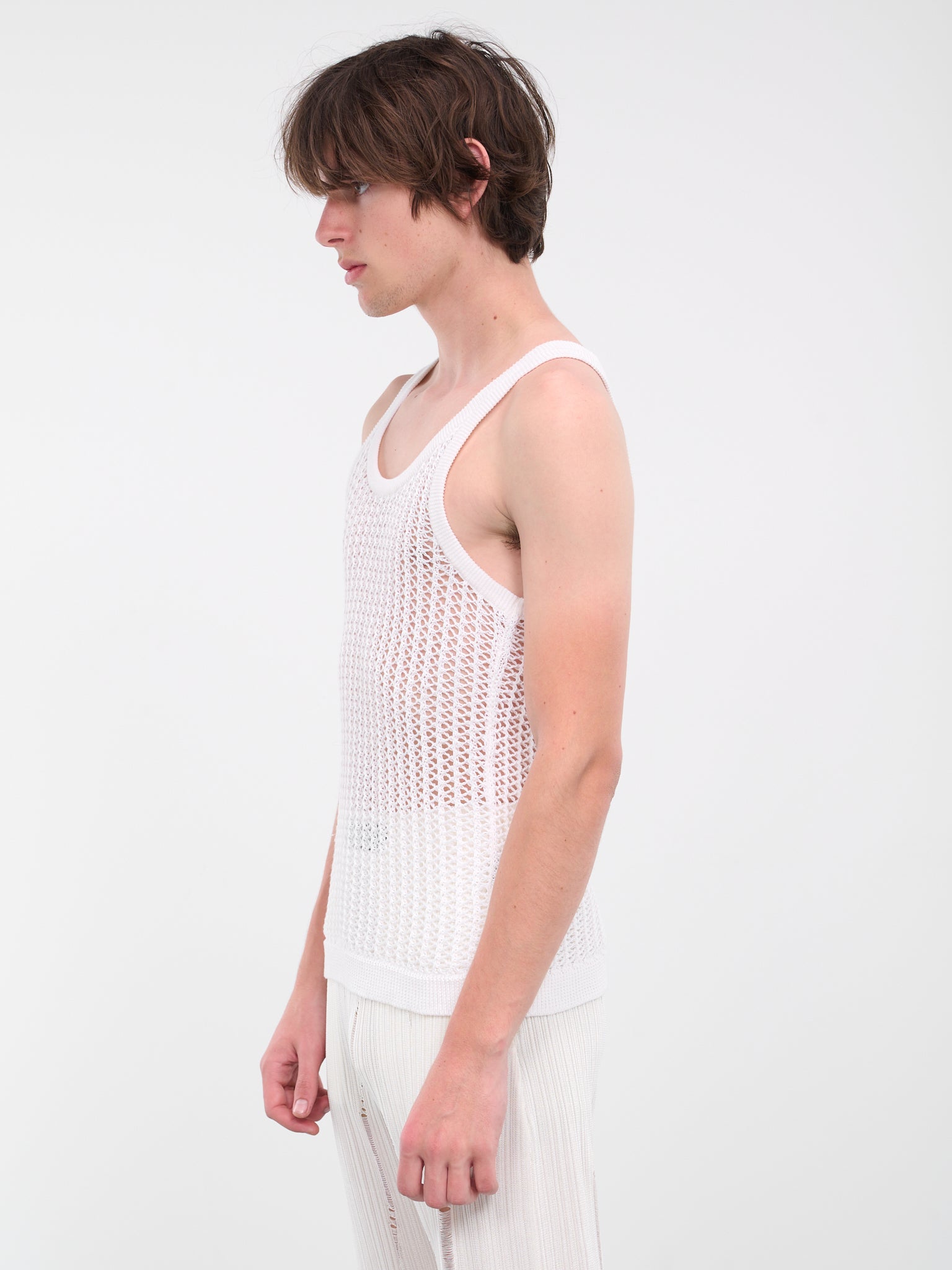 Net Knit Tank Top (0441-K956-OFF-WHITE)