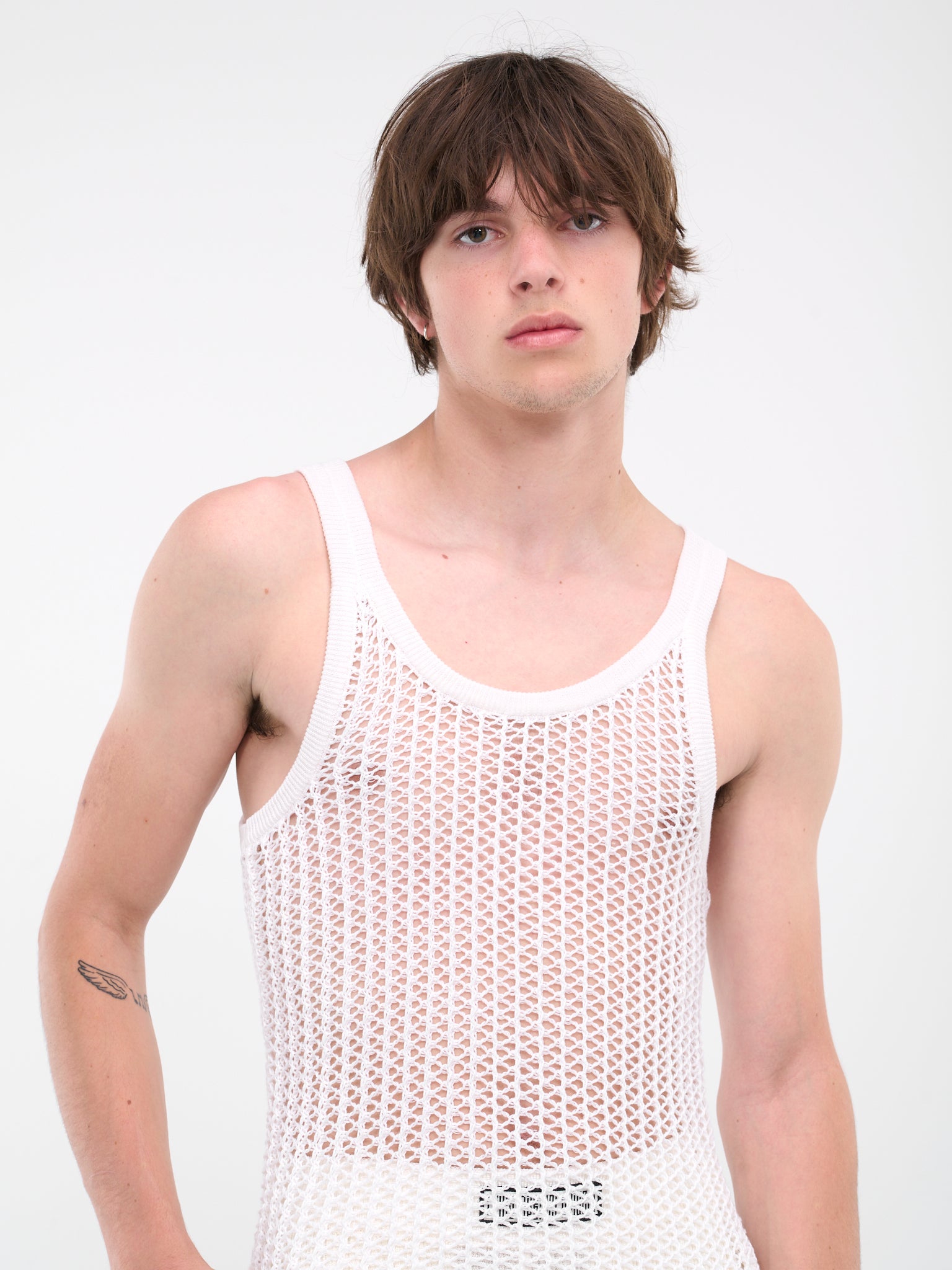 Net Knit Tank Top (0441-K956-OFF-WHITE)