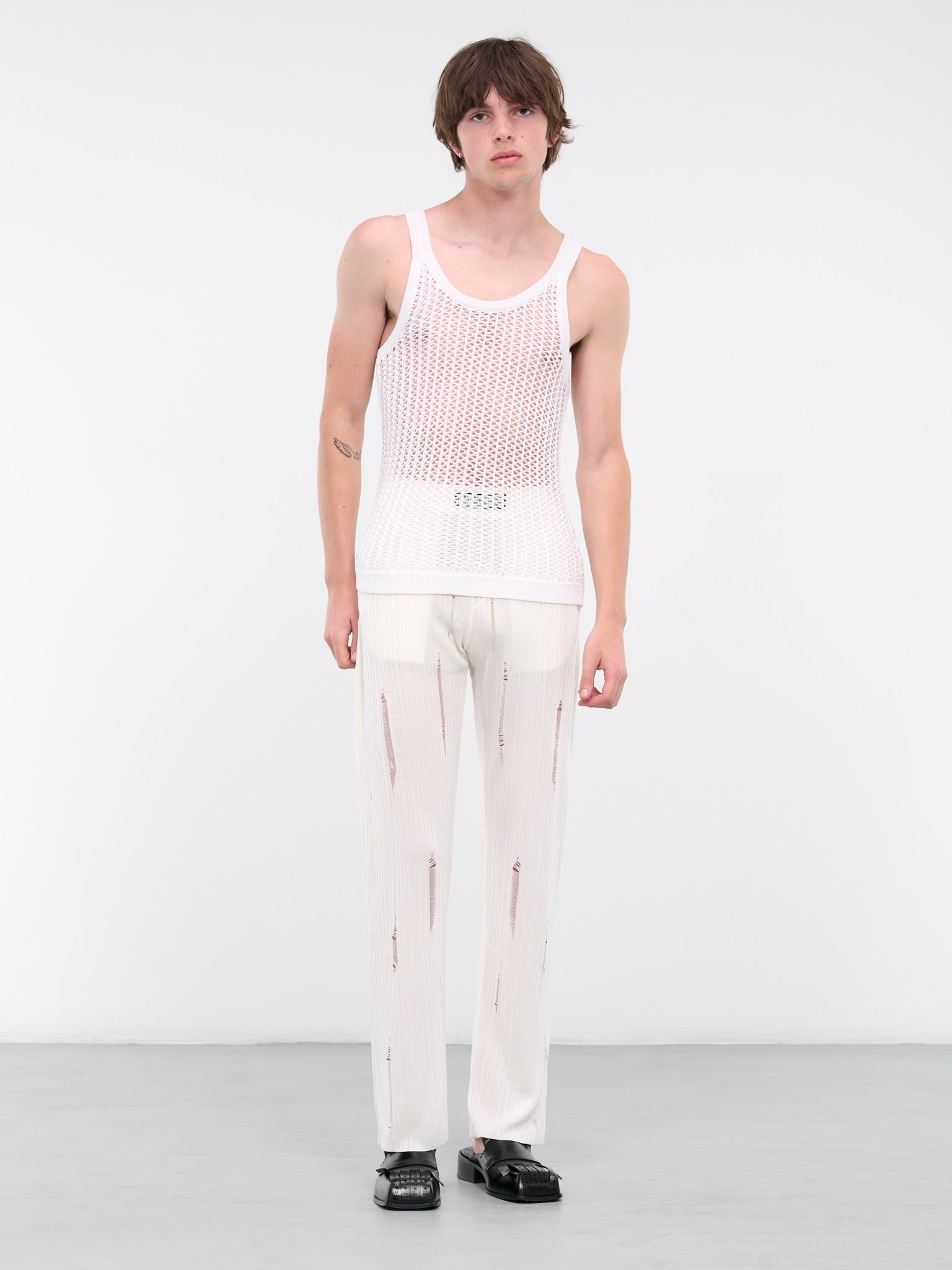 Net Knit Tank Top (0441-K956-OFF-WHITE)