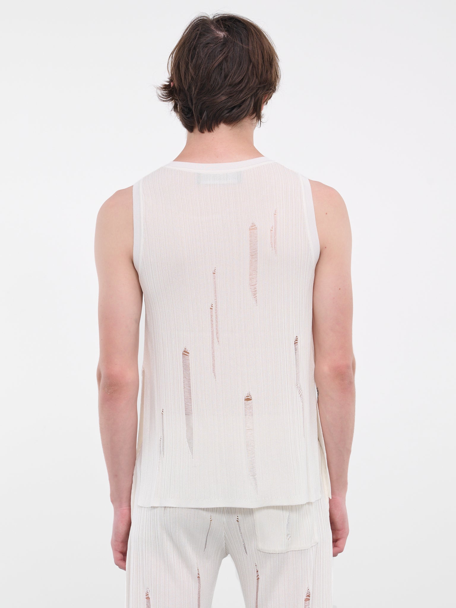 Openwork Knit Tank Top (0456-K001-WHITE)