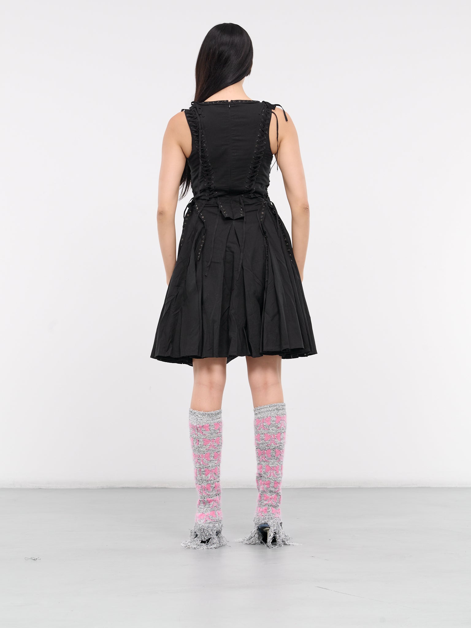 Lace-Up Dress (046-BLACK)