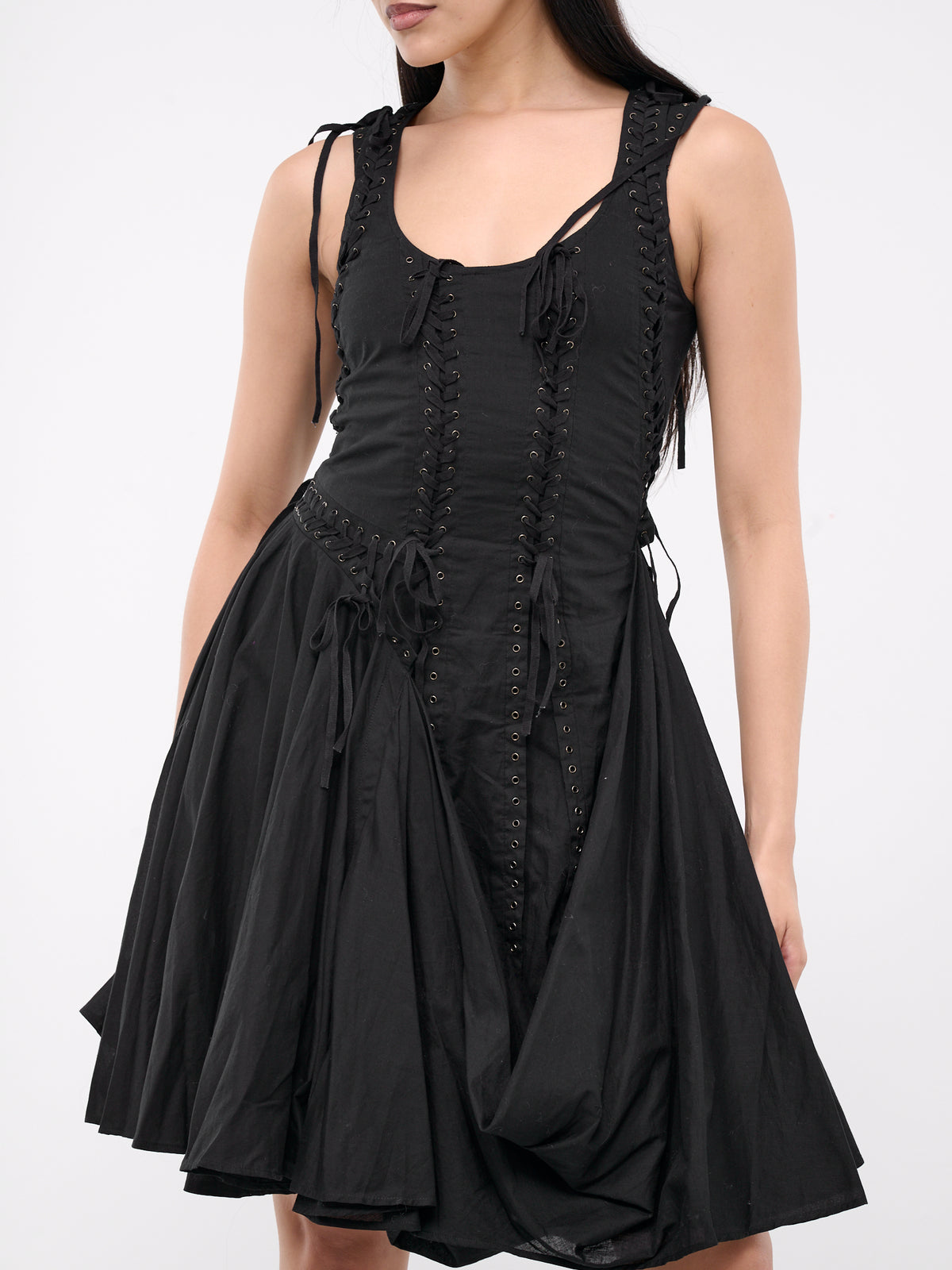 Lace-Up Dress (046-BLACK)