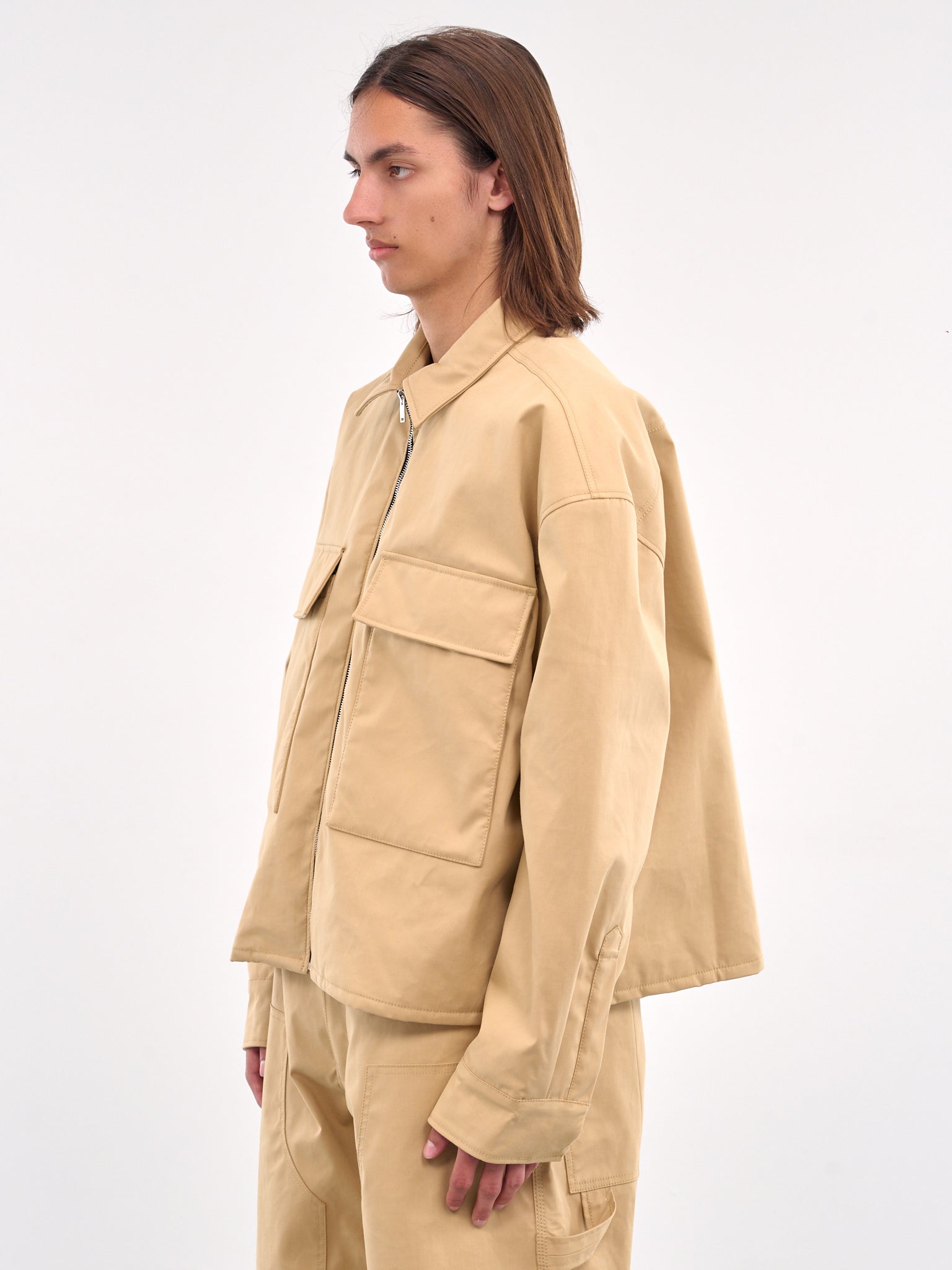 Padded Pocket Zip Jacket (B1MS257149-260-KHAKI)