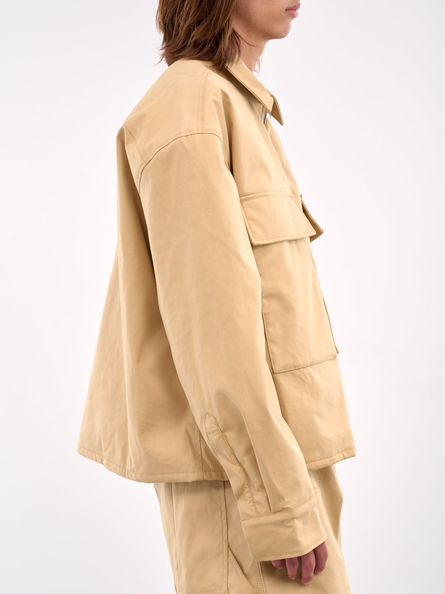 Padded Pocket Zip Jacket (B1MS257149-260-KHAKI)