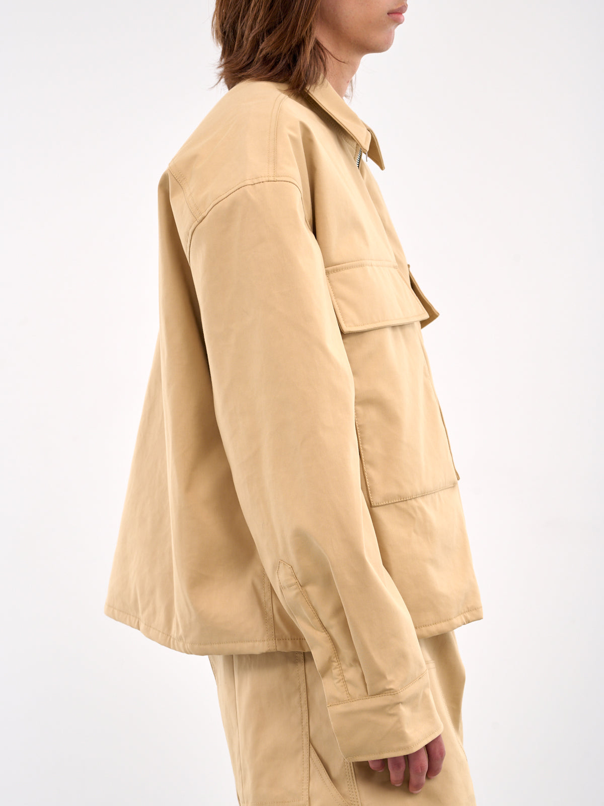 Padded Pocket Zip Jacket (B1MS257149-260-KHAKI)
