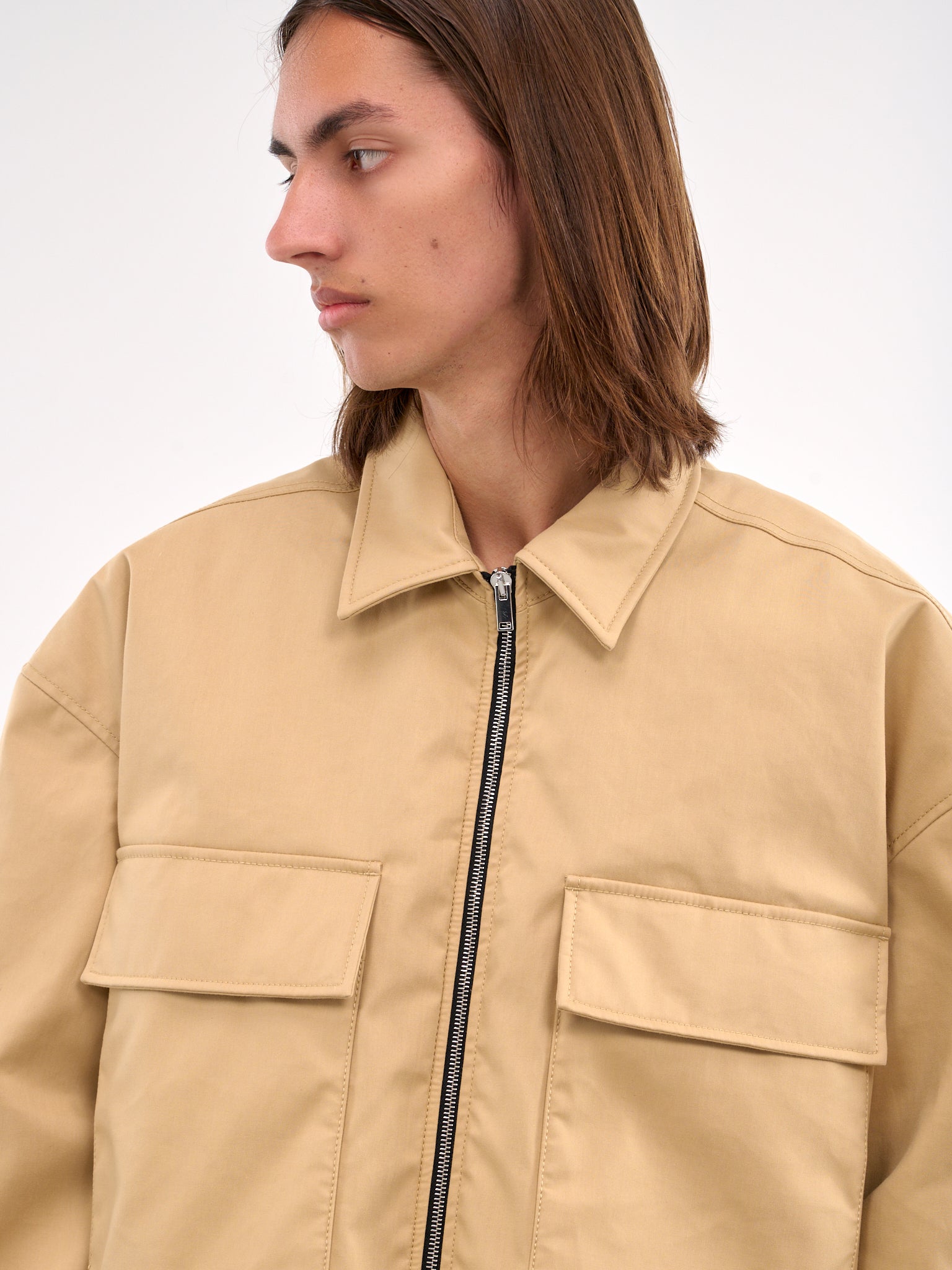 Padded Pocket Zip Jacket (B1MS257149-260-KHAKI)