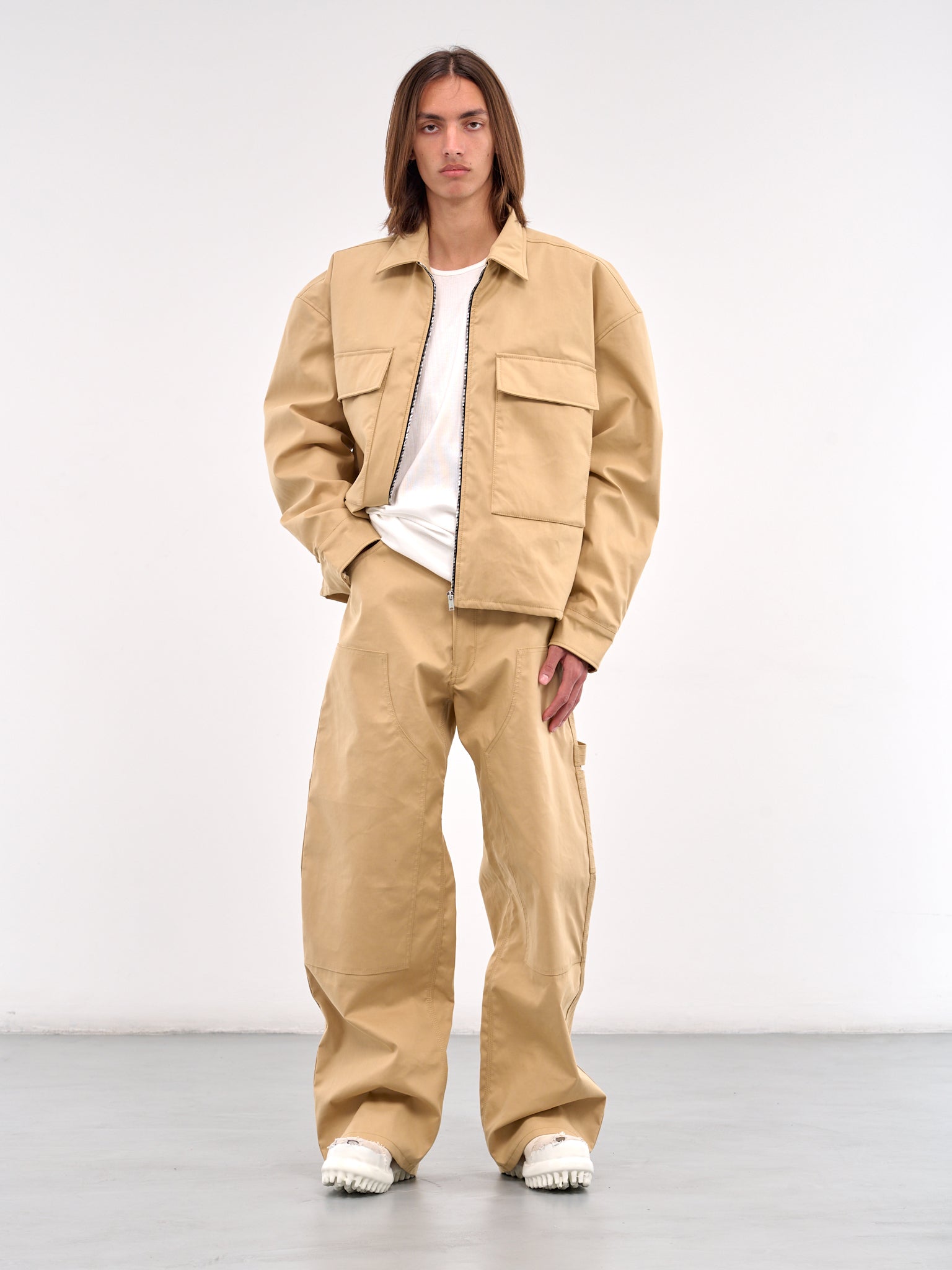 Padded Pocket Zip Jacket (B1MS257149-260-KHAKI)