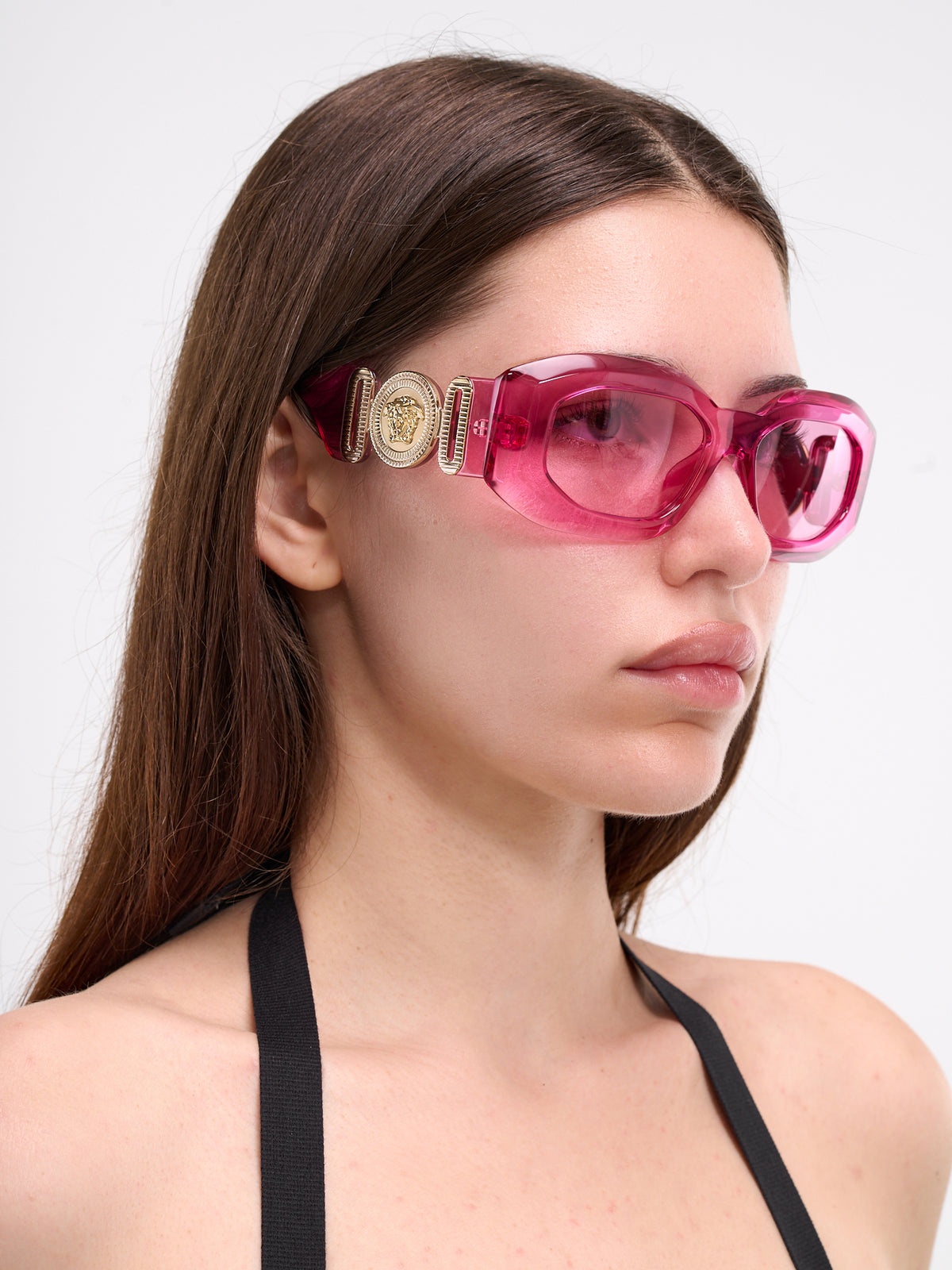 Transparent Rectangular Sunglasses (0VE4425U-PINK-TRANSPARENT)