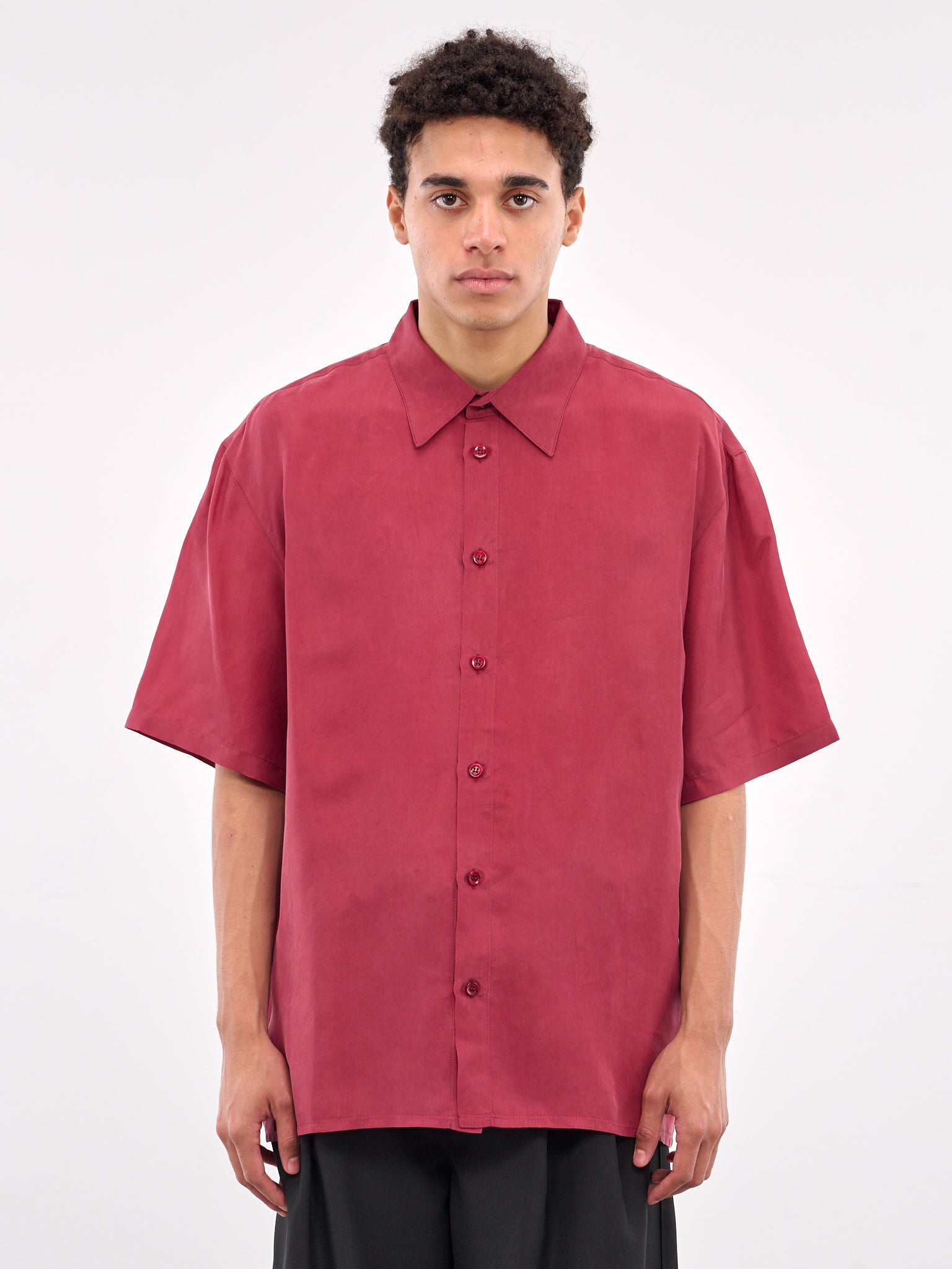 Boxy Shirt (0510-T715-RED-BLACK)