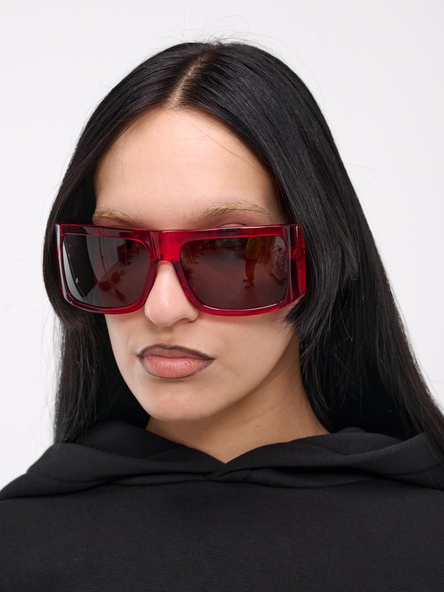 Linda Farrow H.Lorenzo Attico Andre Oversized Sunglasses ANDRE RED BLACK BROWN
