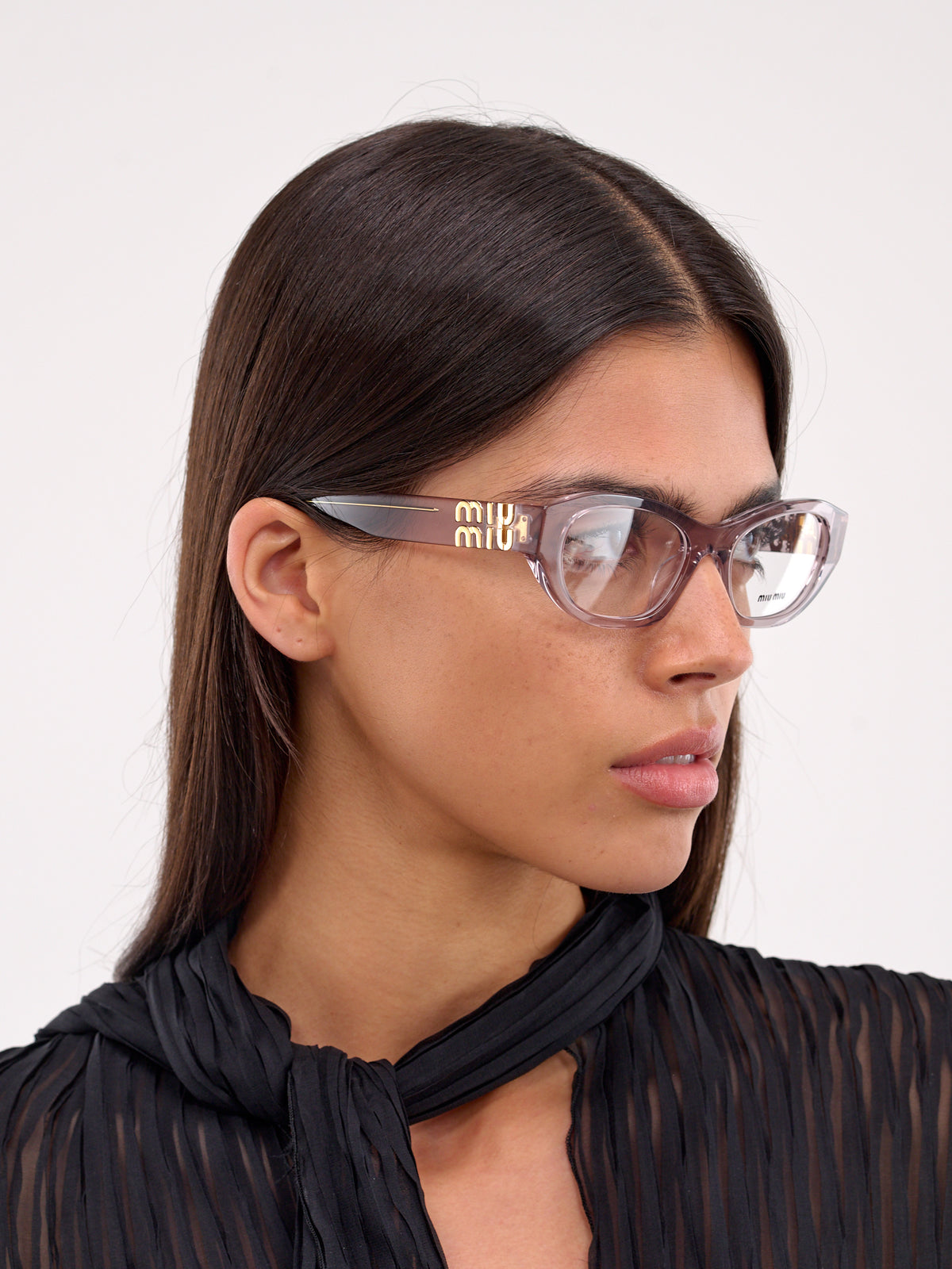Oval Sunglasses (0MU-03WV-MAUVE-TRANSPARENT-DEM)