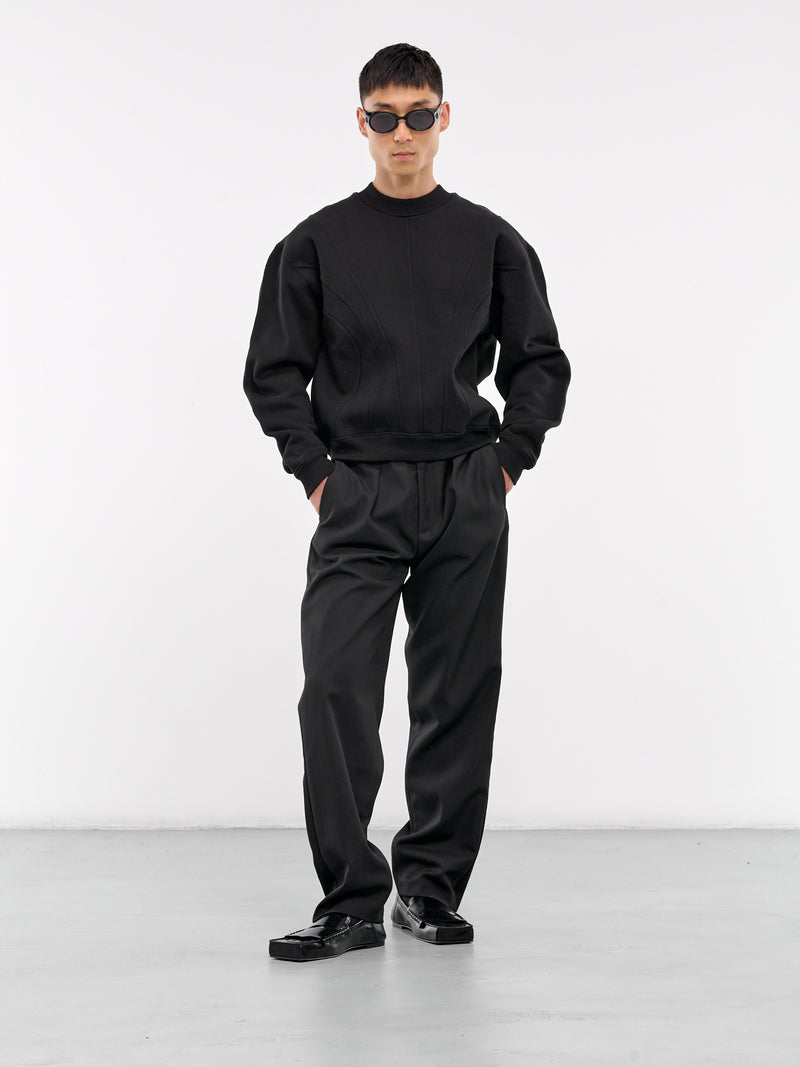 Straight Leg Smoking Trousers (0740-T115-BLACK)
