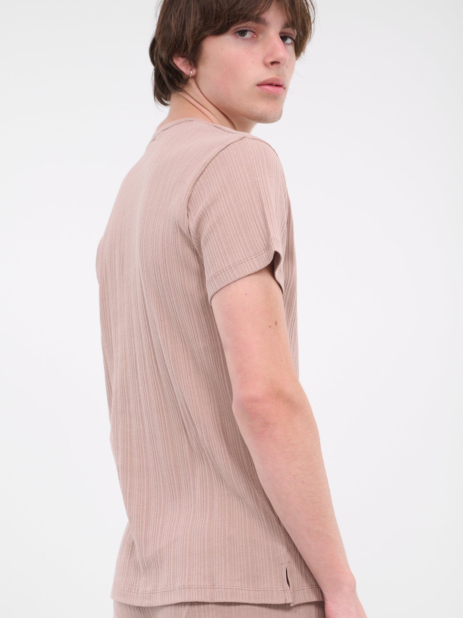 Cut-Out Rib T-Shirt (0644-T383-NUDE)