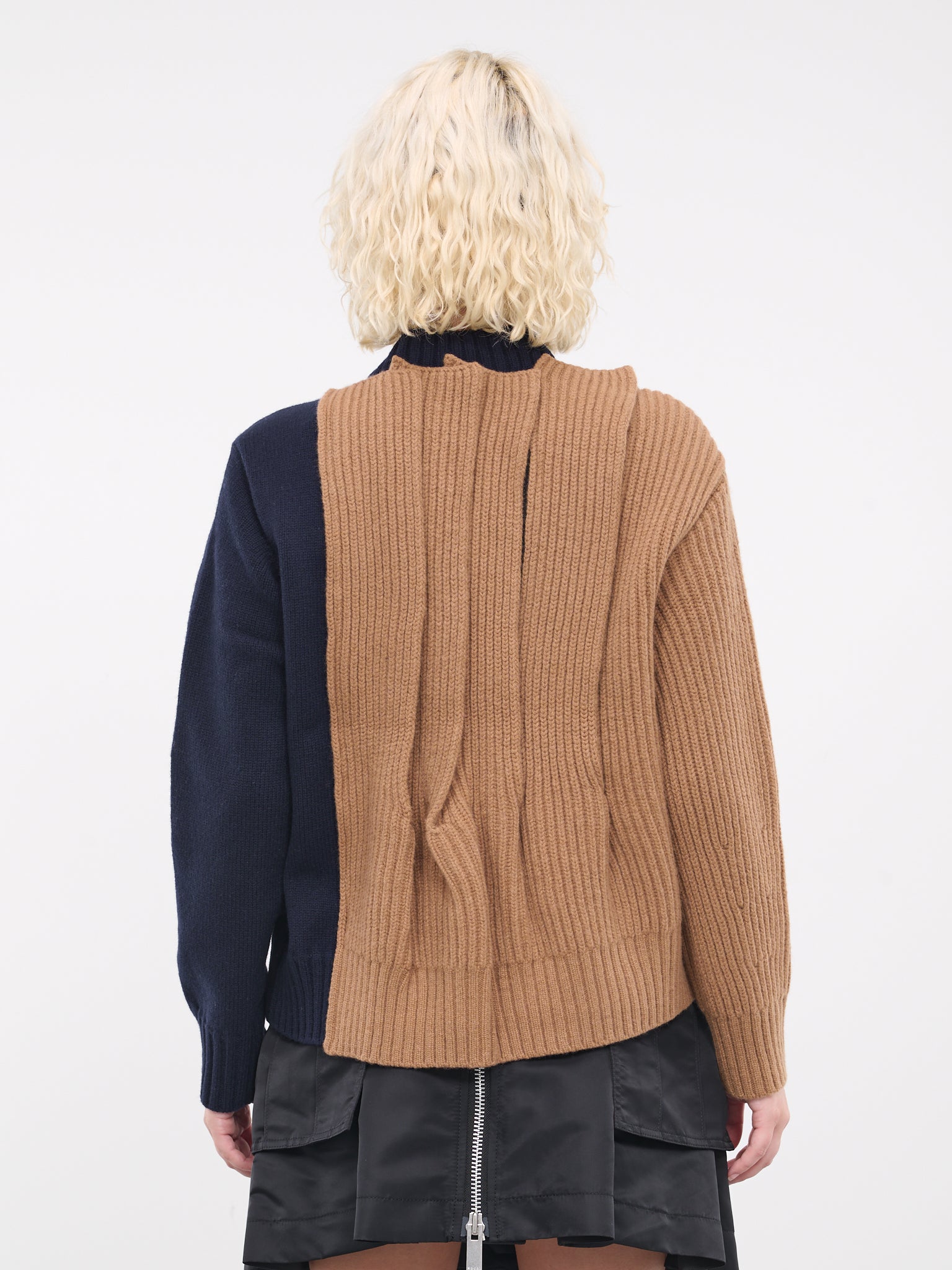 Wool Knit Blouson (06959-662-BEIGE-NAVY)