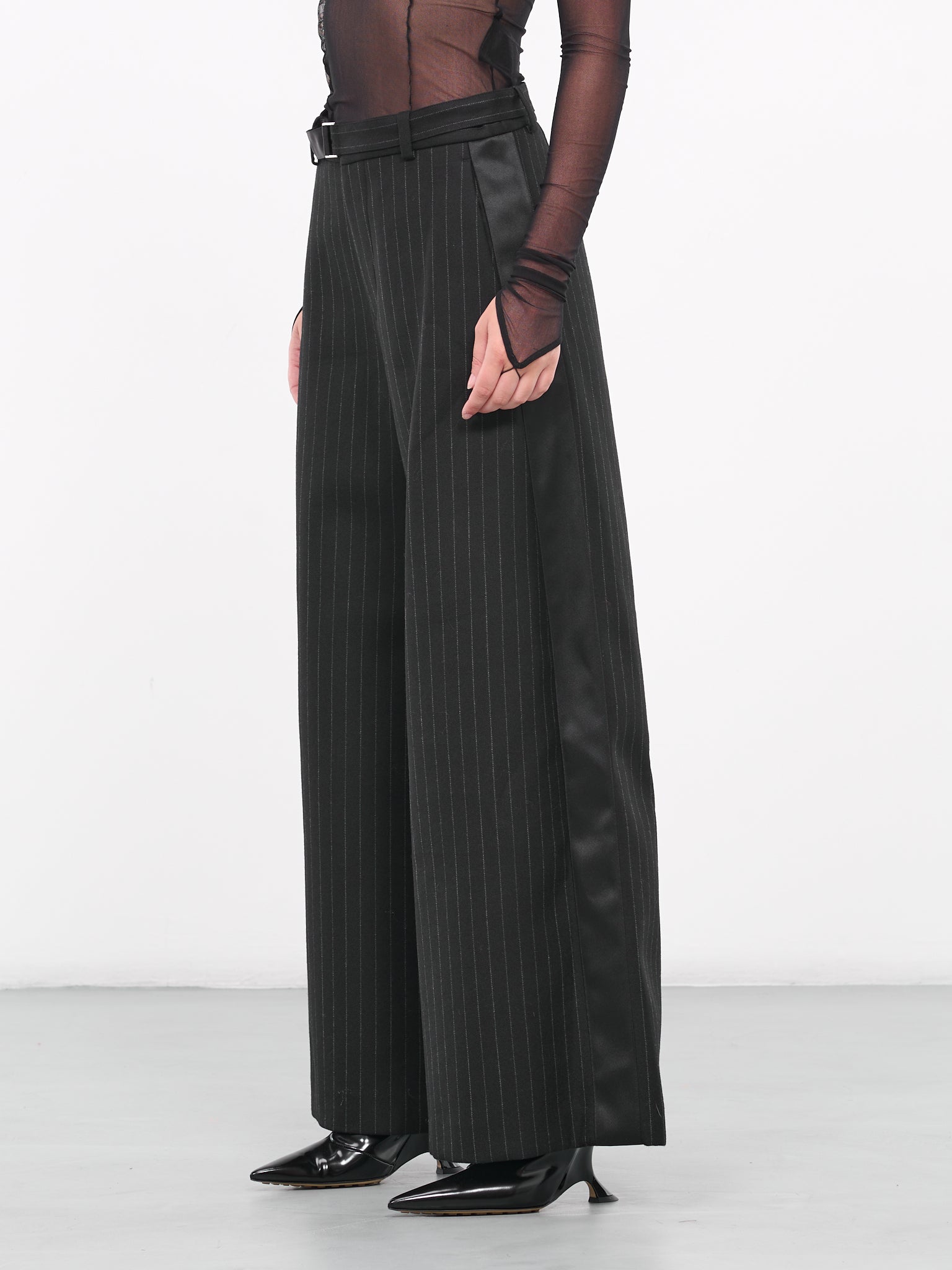 Chalk Stripe Bonding Pants (06994-001-BLACK)