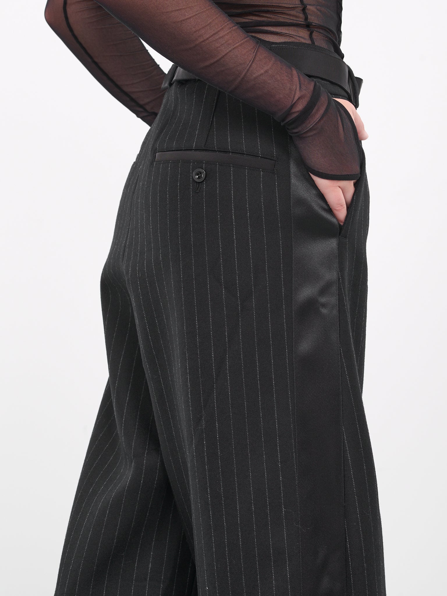 Chalk Stripe Bonding Pants (06994-001-BLACK)