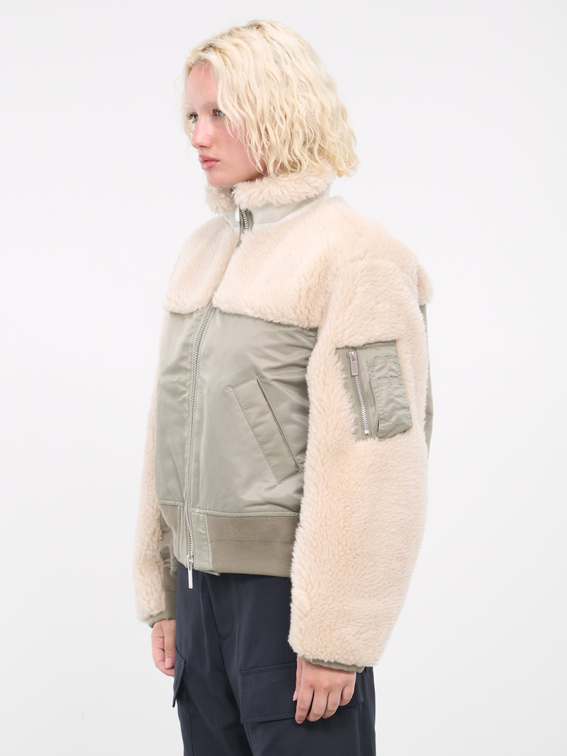 Faux Shearling Blouson (07012-526-KHAKI-ECRU)