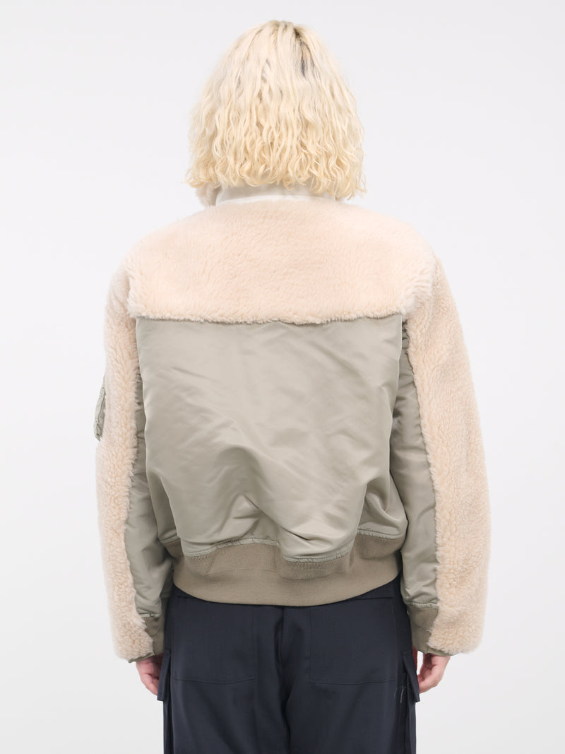 Faux Shearling Blouson (07012-526-KHAKI-ECRU)