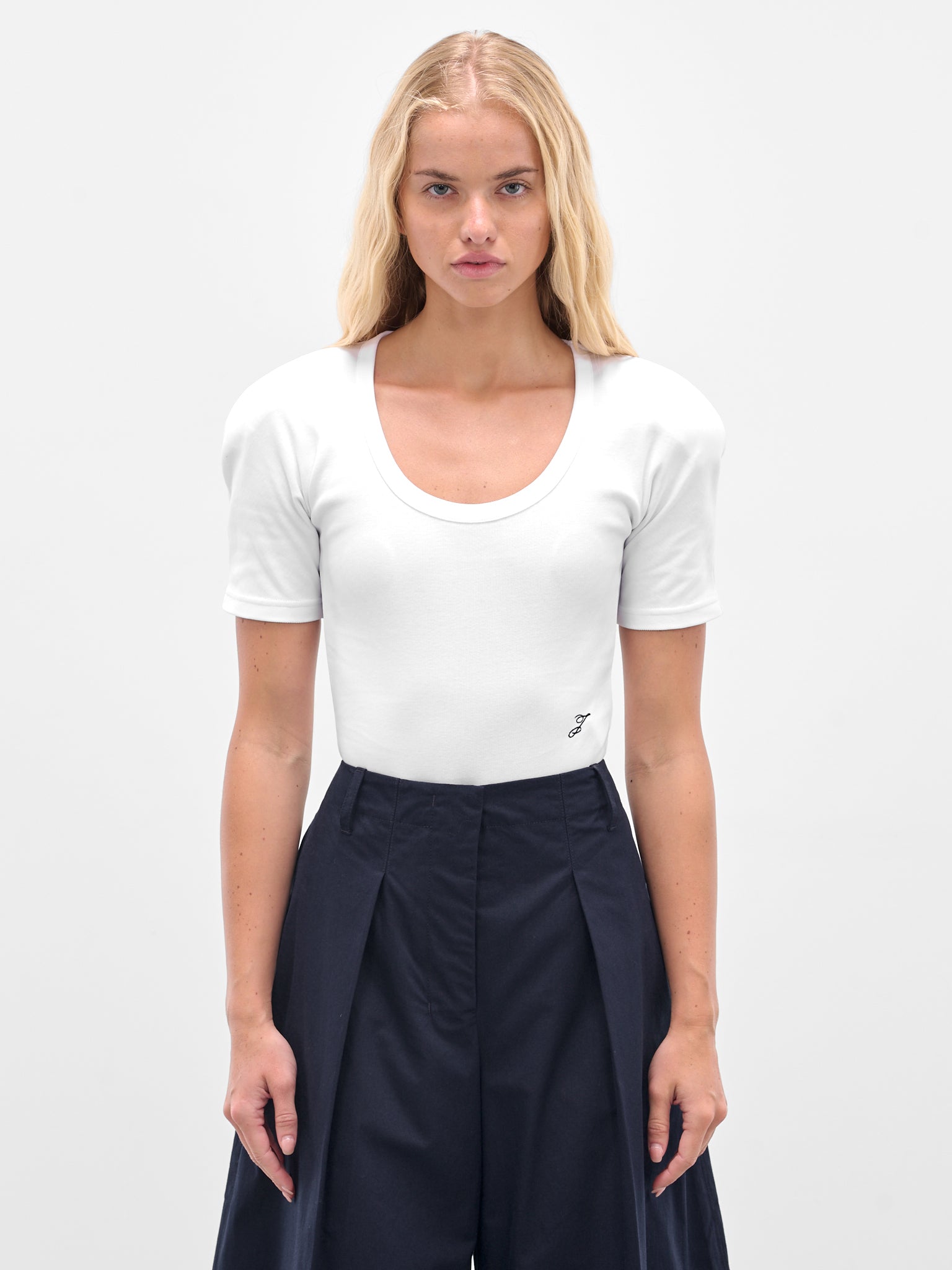 White 'Le Body Ovalo' Bodysuit (BSW00603AJ00233-WHITE)