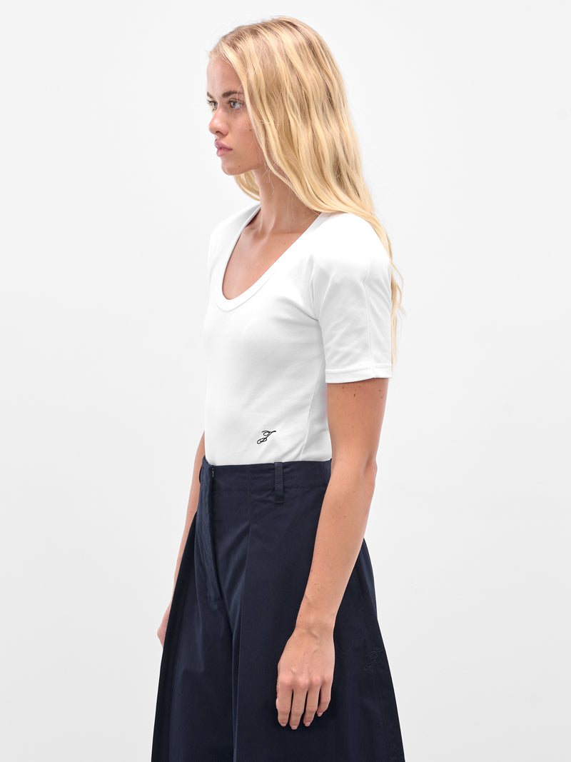 White 'Le Body Ovalo' Bodysuit (BSW00603AJ00233-WHITE)