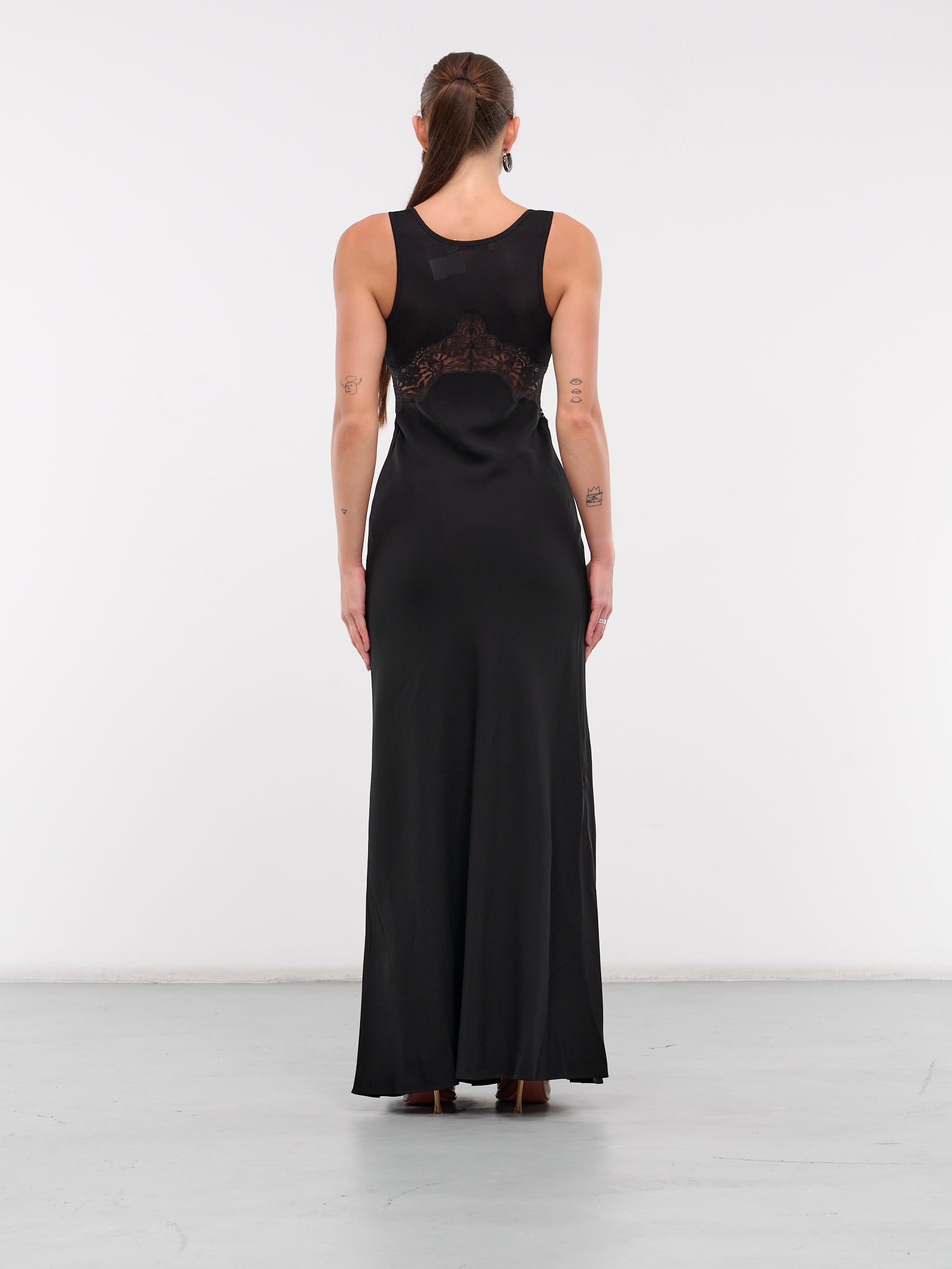 Verna Lace Tank Dress (24023263-BLACK)