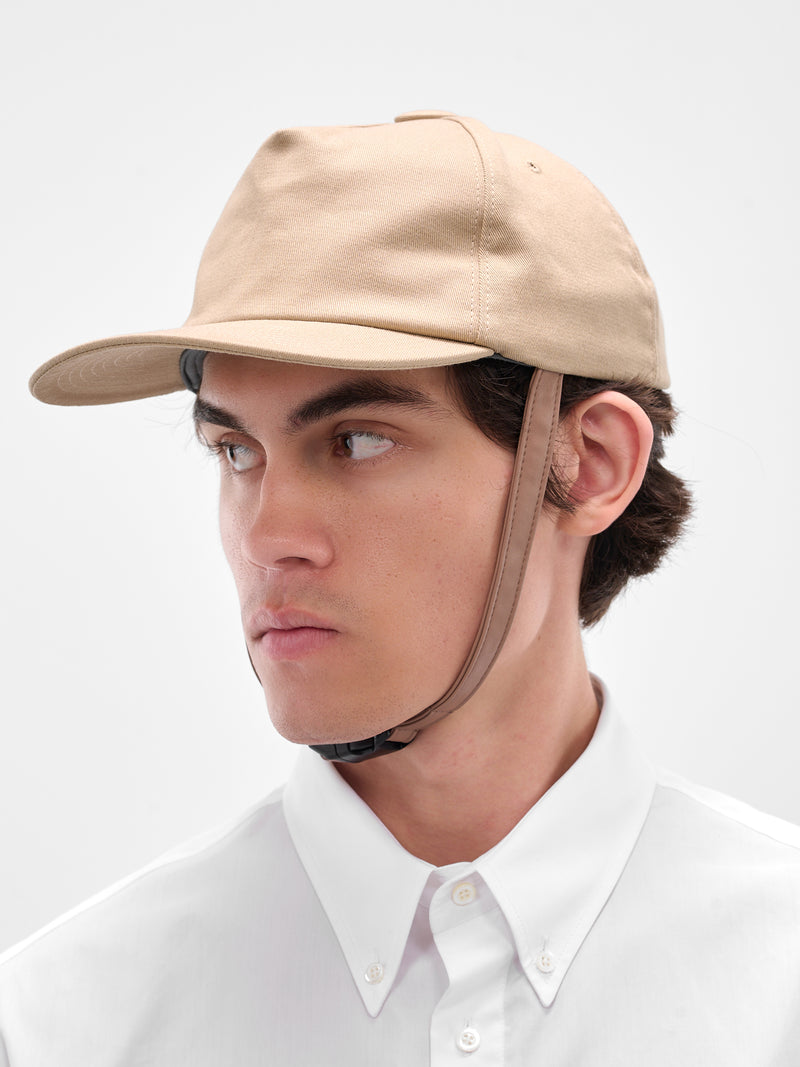 Beige Cotton Riding Cap (S50TC0079-M35673-110-LT-BROWN)
