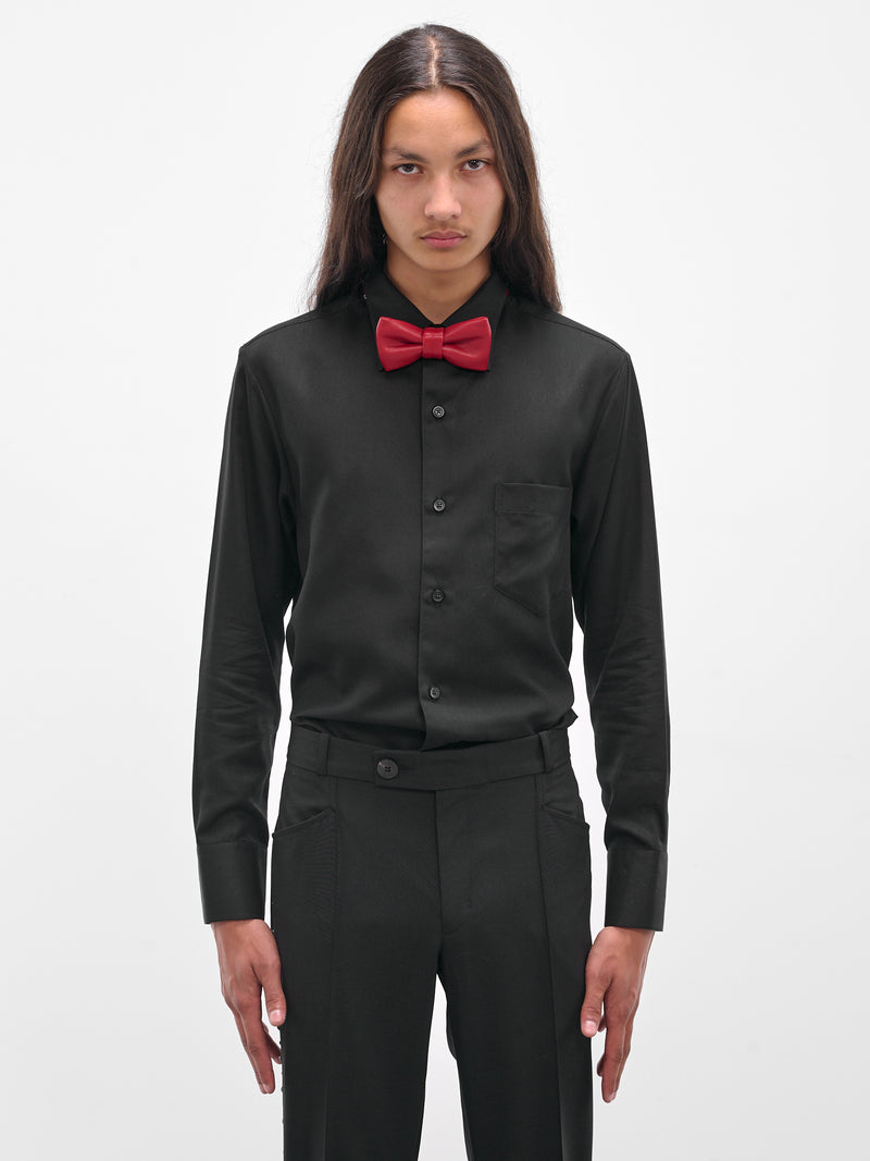 Red Lamb Leather Bow Tie (GR09L-LE02-RED-LEATHER)