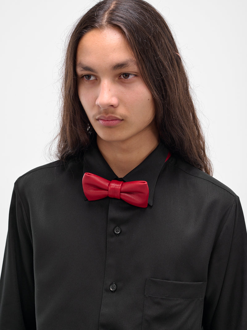 Red Lamb Leather Bow Tie (GR09L-LE02-RED-LEATHER)