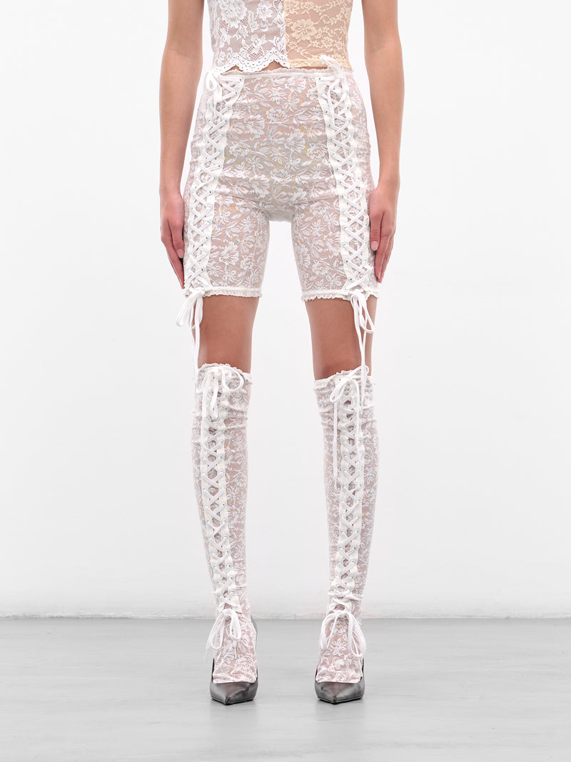 White Laced Biker Shorts (00TR09-WHITE)