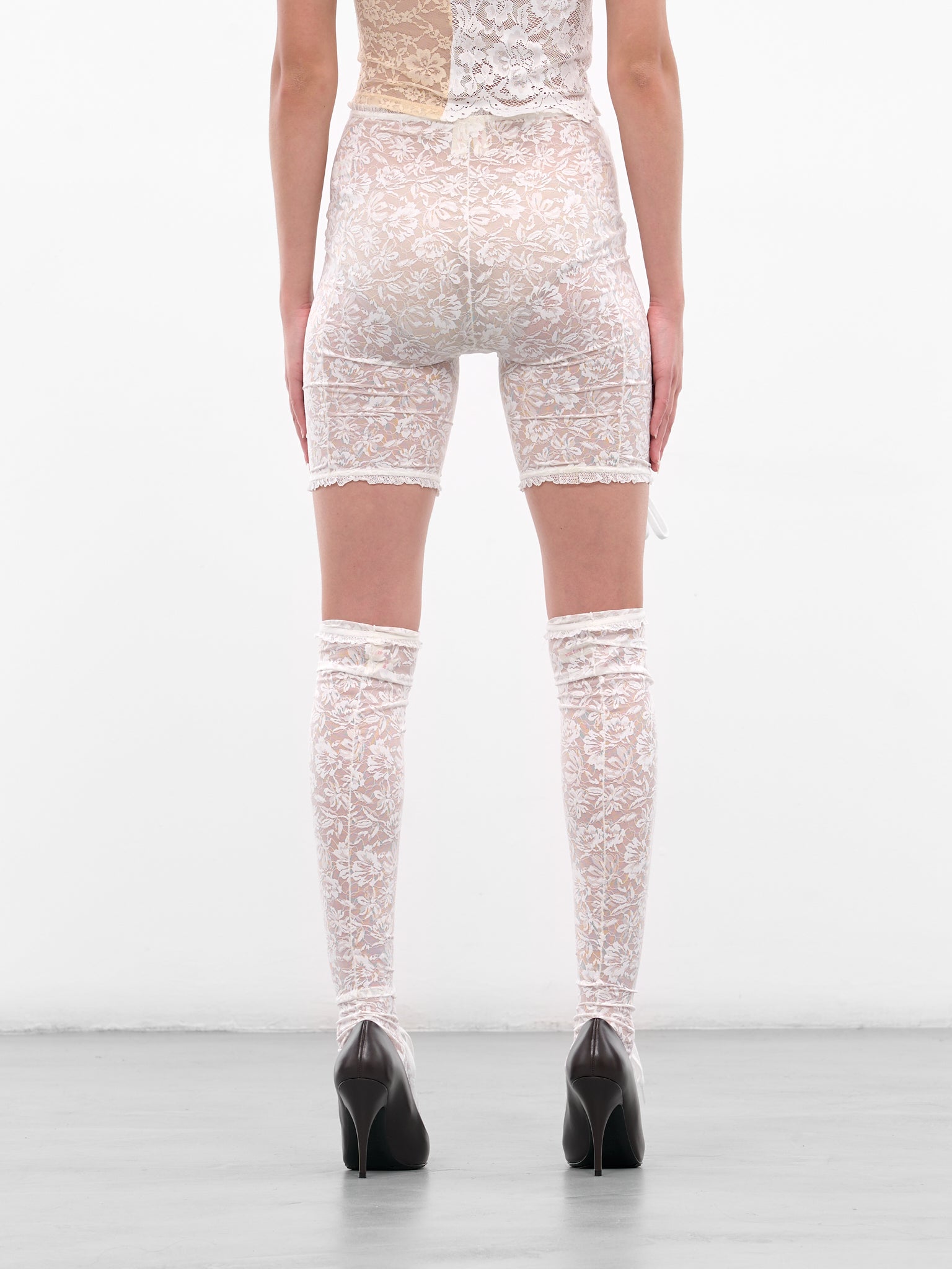 White Laced Biker Shorts (OOTR10-IVORY)
