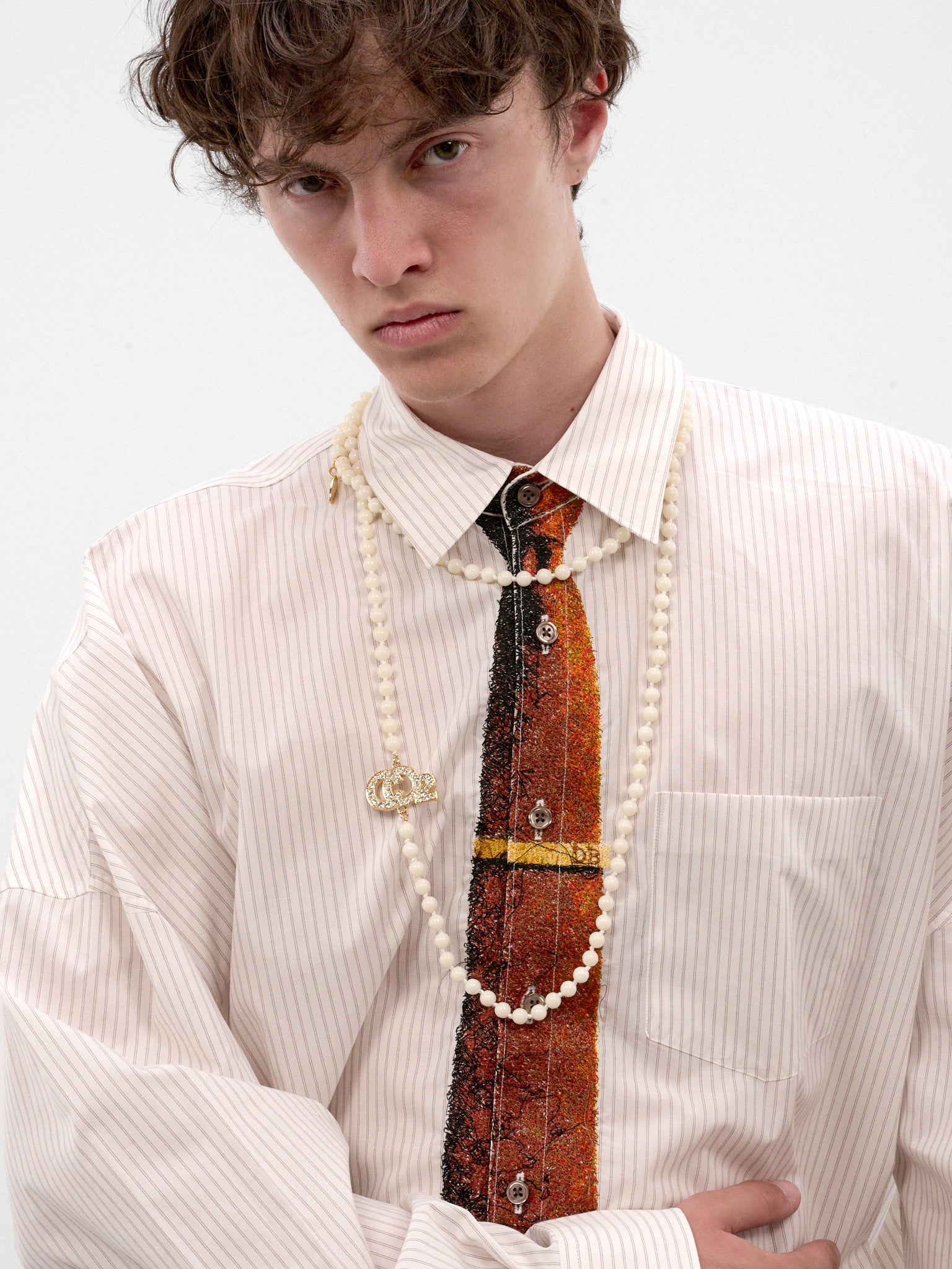 Pearl Double Beaded Necklace (26AW79AC55-GOLD)