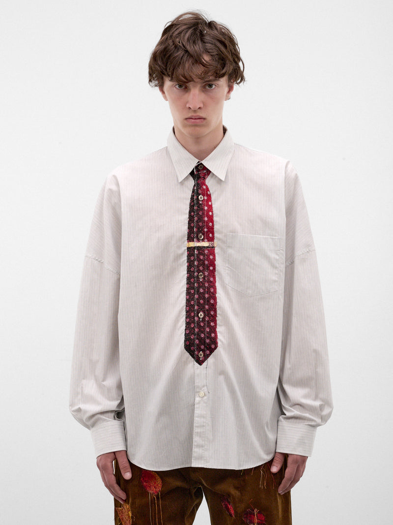 Gray Trompe L'oeil Tie Shirt (26AW20SH178-GREY)