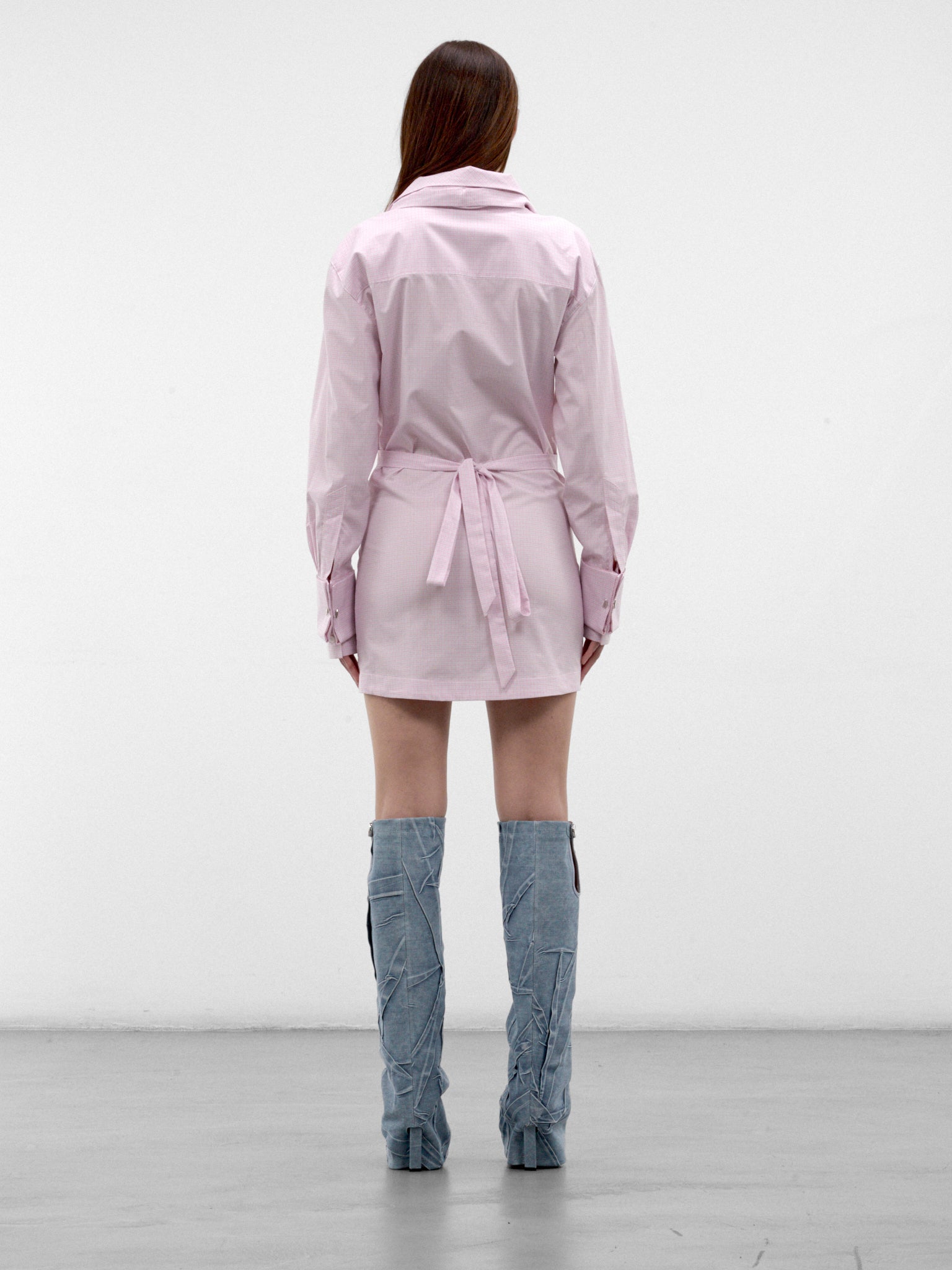Pink Cotton Shirt Mini Dress (261WCA00514-PINK)
