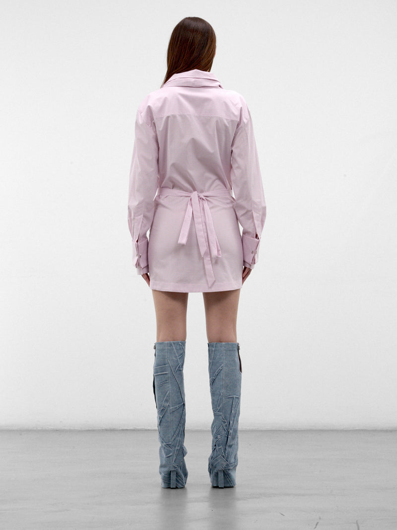 Pink Cotton Shirt Mini Dress (261WCA00514-PINK)