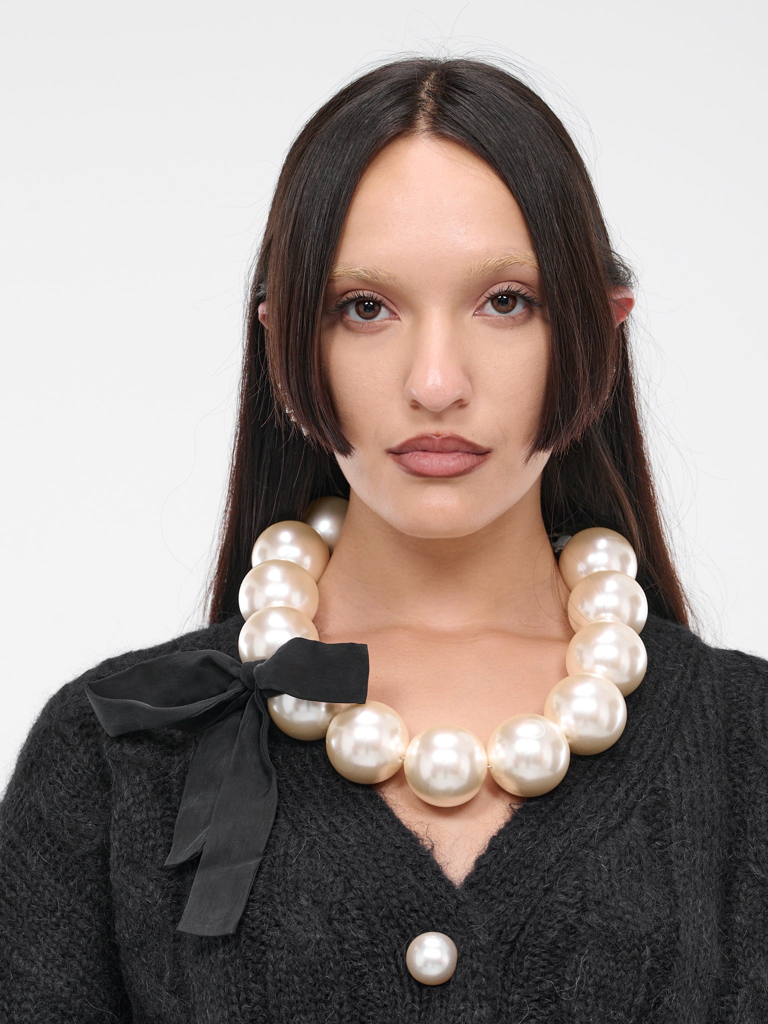 Long Bow Choker (JW02-SMALL-RIBBON-WH-WHITE)