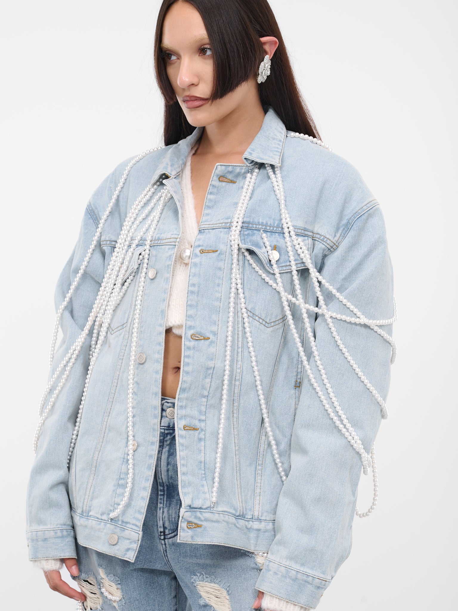 Pearl Denim Jacket (C-JK02-SB-SKY-BLUE)