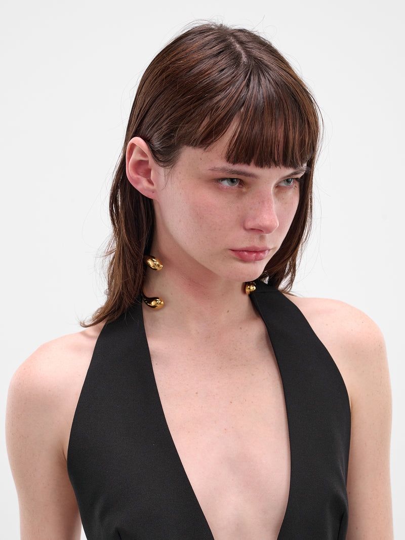 Gold Serti Split Pistil Necklace (SERTI-NECKLACE-GOLD)