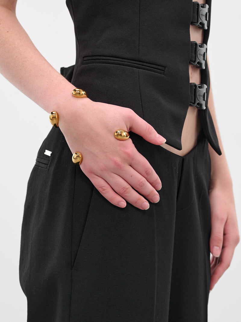 Gold Serti Double Cuff Bracelet (SERTI-BRACELET-SET-GOLD)