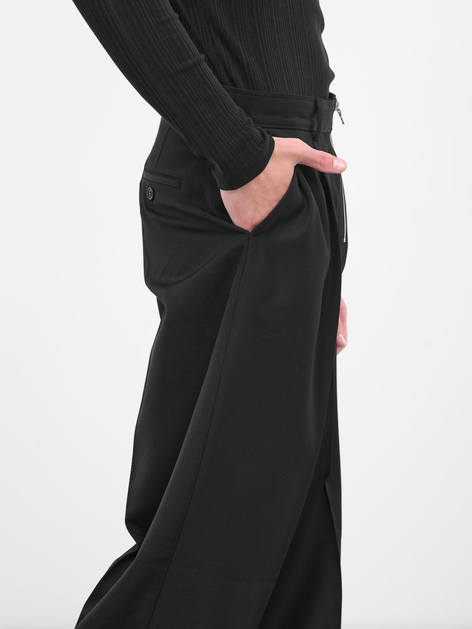 Large Zip Trousers (0732-T115-BLACK)