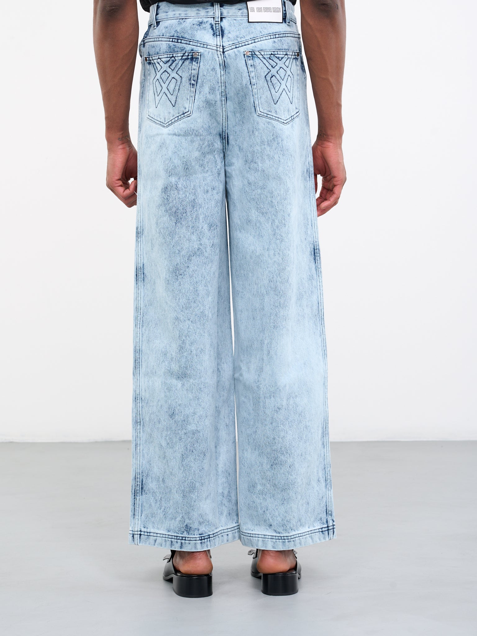 Washed Denim Zip Pants (0733-D010-WASHED-BLUE)